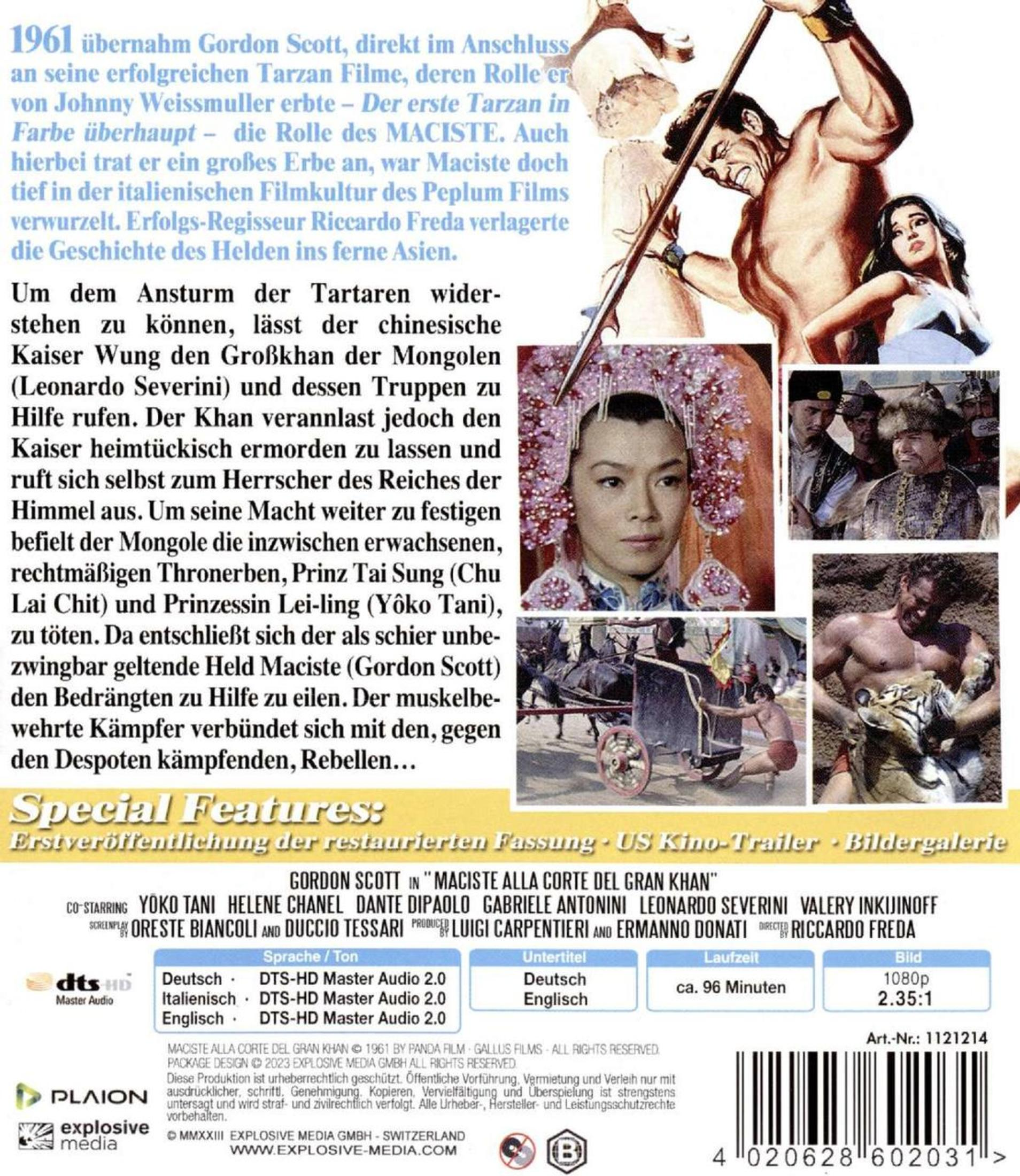 Poster del film con Gordon Scott nei panni di Maciste, una donna e scene del film.