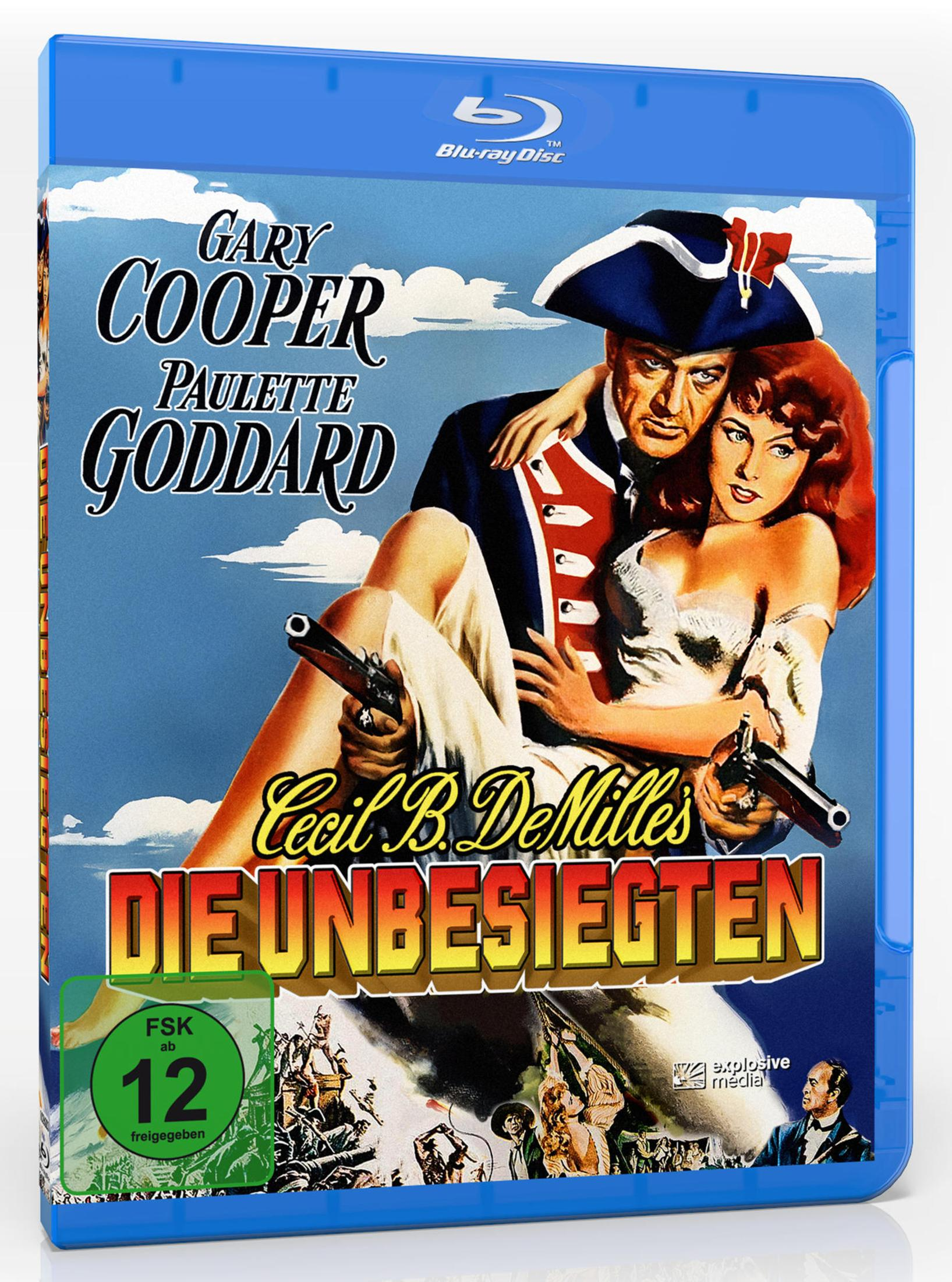Gary Cooper e Paulette Goddard in abiti storici impugnano pistole, copertina Blu-ray.