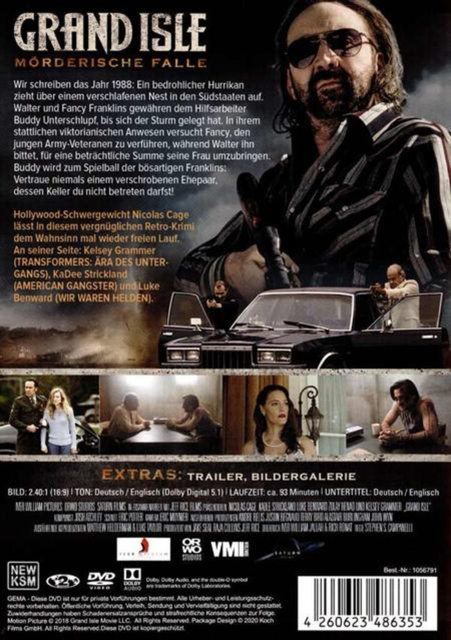 Locandina film: Nicolas Cage guarda avanti, auto d'epoca nera in primo piano.