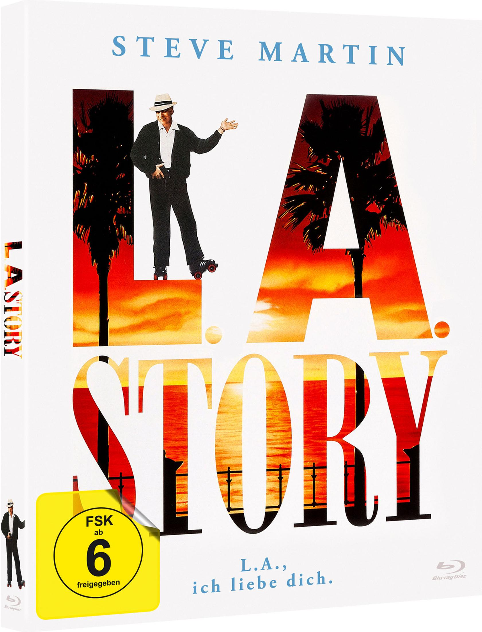 Steve Martin su copertina Blu-ray, con palme e tramonto.