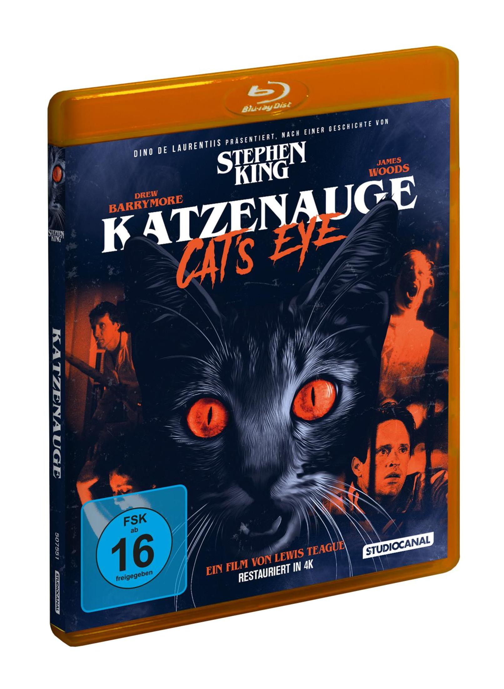 Copertina Blu-ray 'Il Gatto dagli Occhi di Giada' con gatto nero, occhi arancioni e scene.