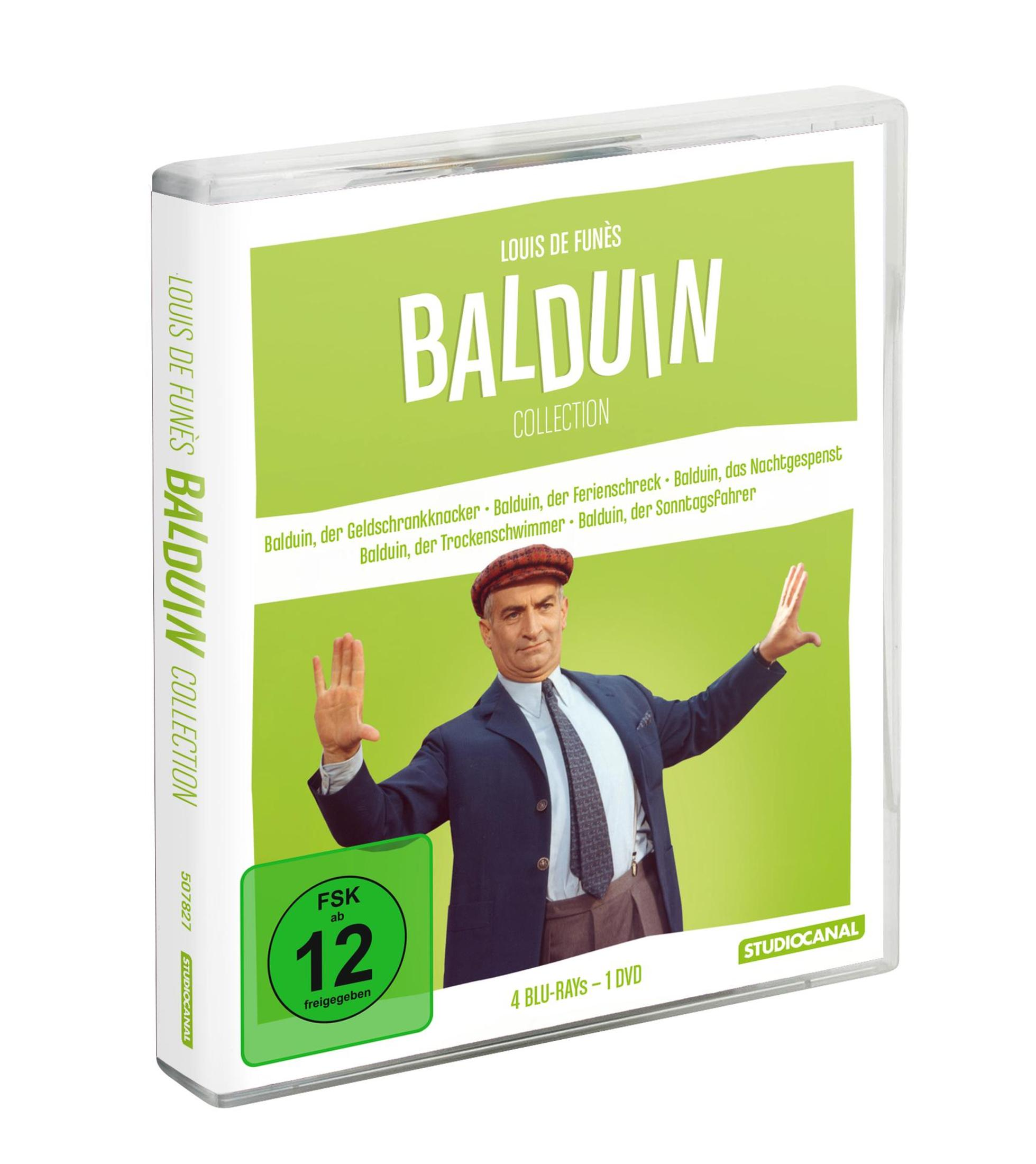 Copertina DVD con Louis de Funès e il titolo 'Balduin Collection'.