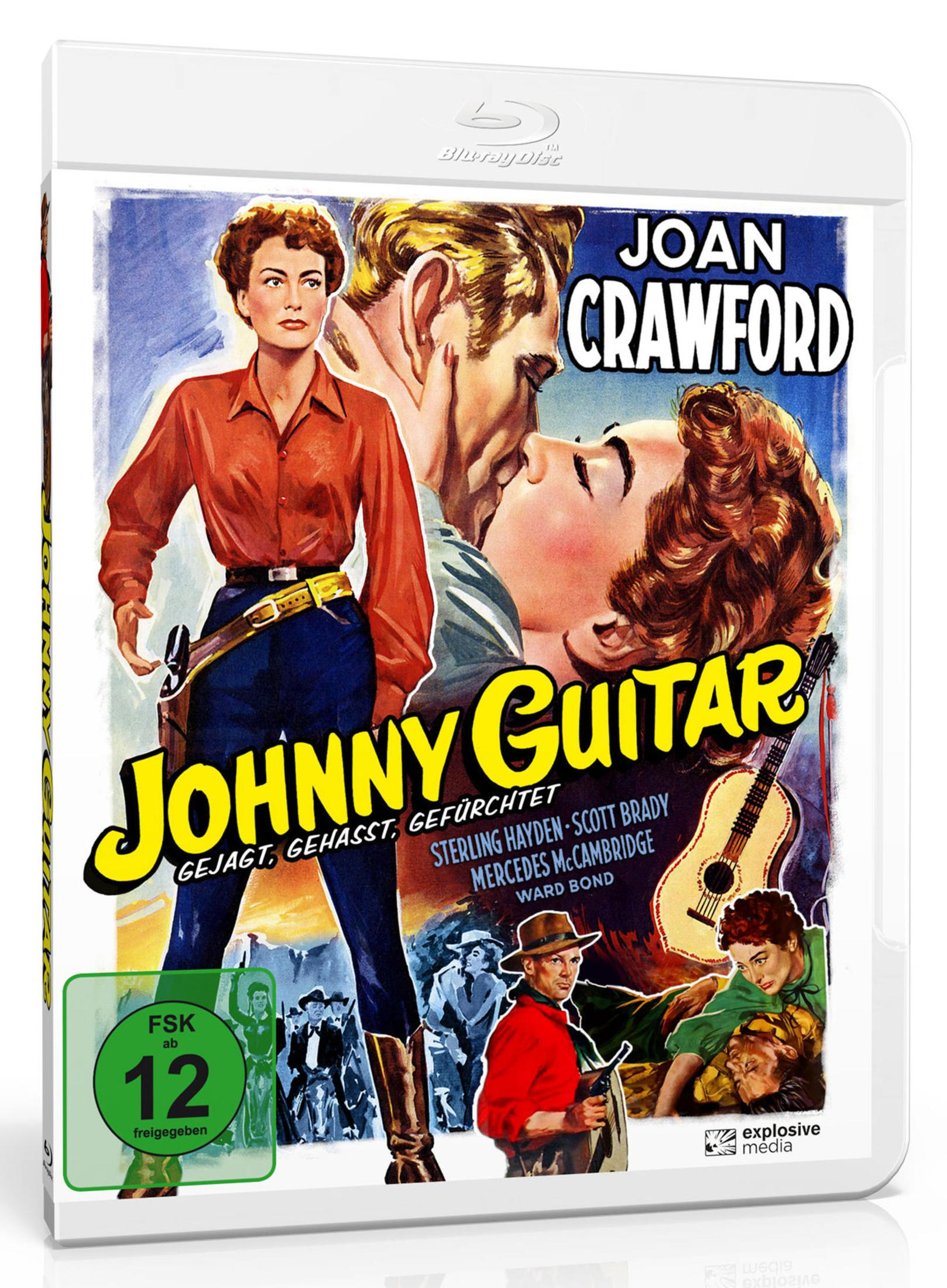 Poster del film Johnny Guitar con Joan Crawford, chitarra e rating FSK 12.