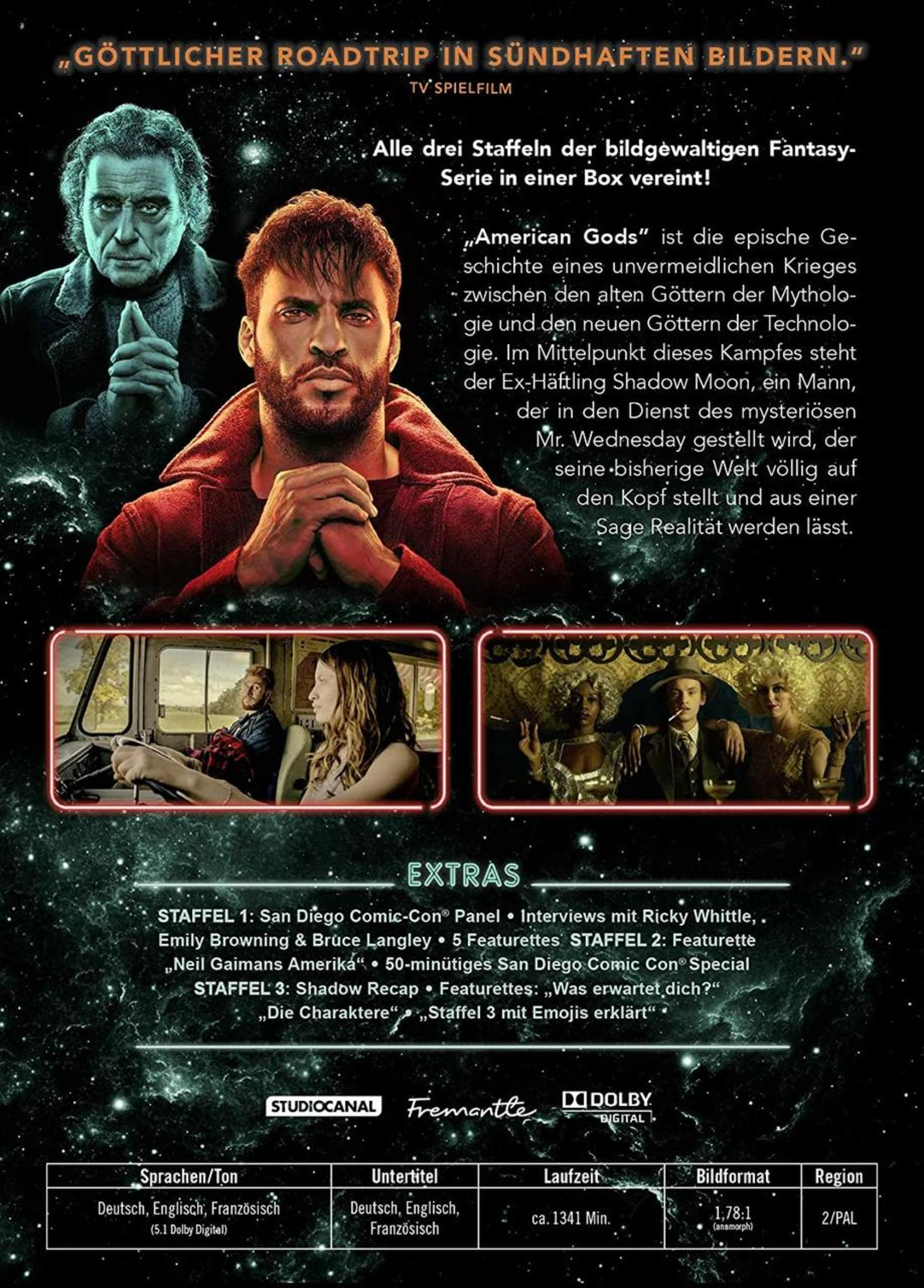 Filmplakat mit zwei Männern, einer Frau im Auto und drei Personen im Raum.