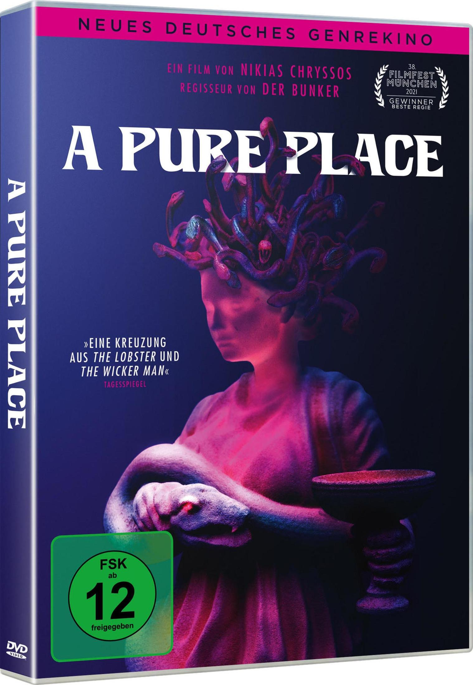 DVD Cover: A Pure Place mit Medusa-Kopf, FSK 12 Siegel.