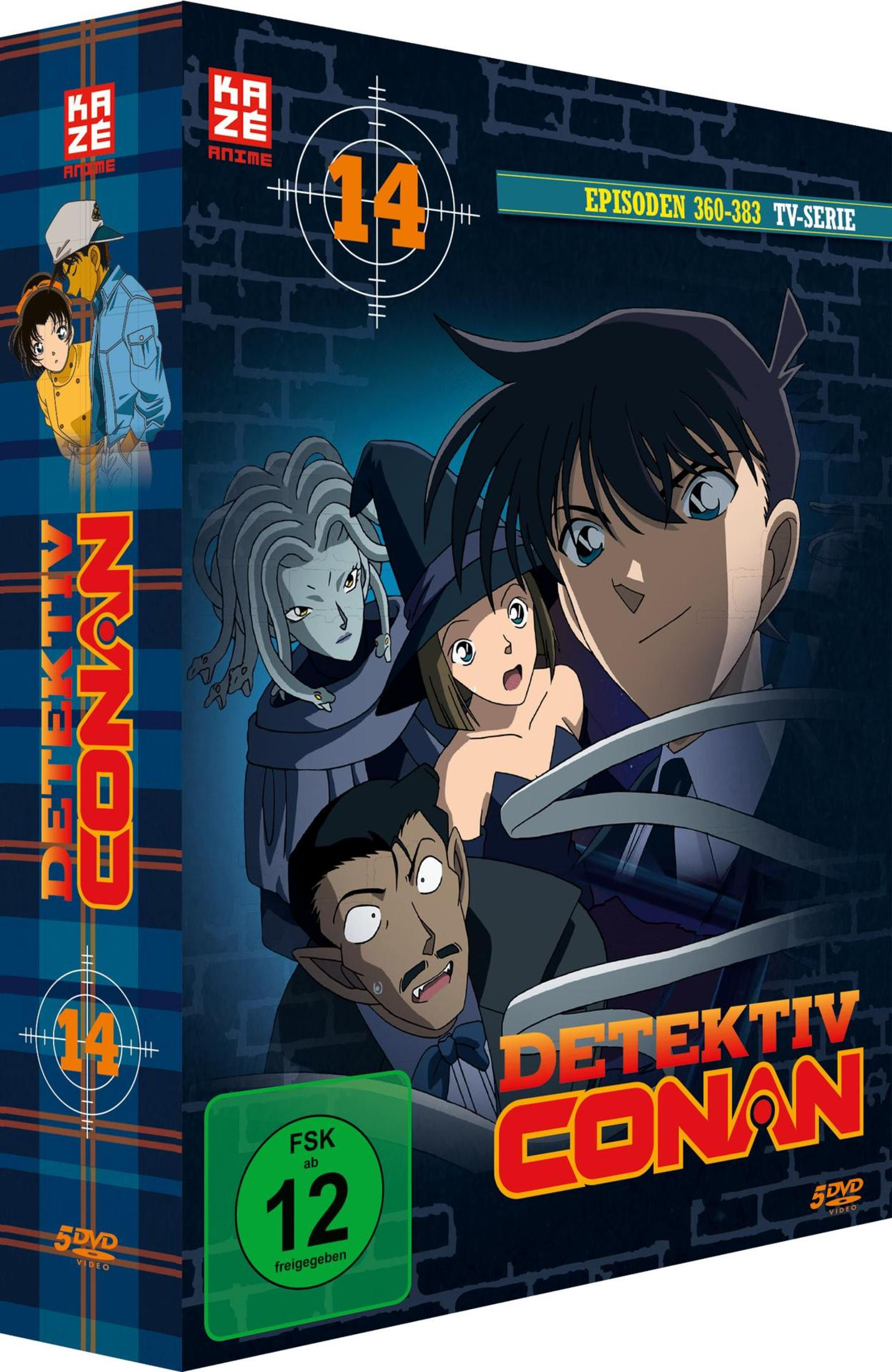 Copertina DVD Detektiv Conan con personaggi, bollino FSK 12 e dettagli episodi.