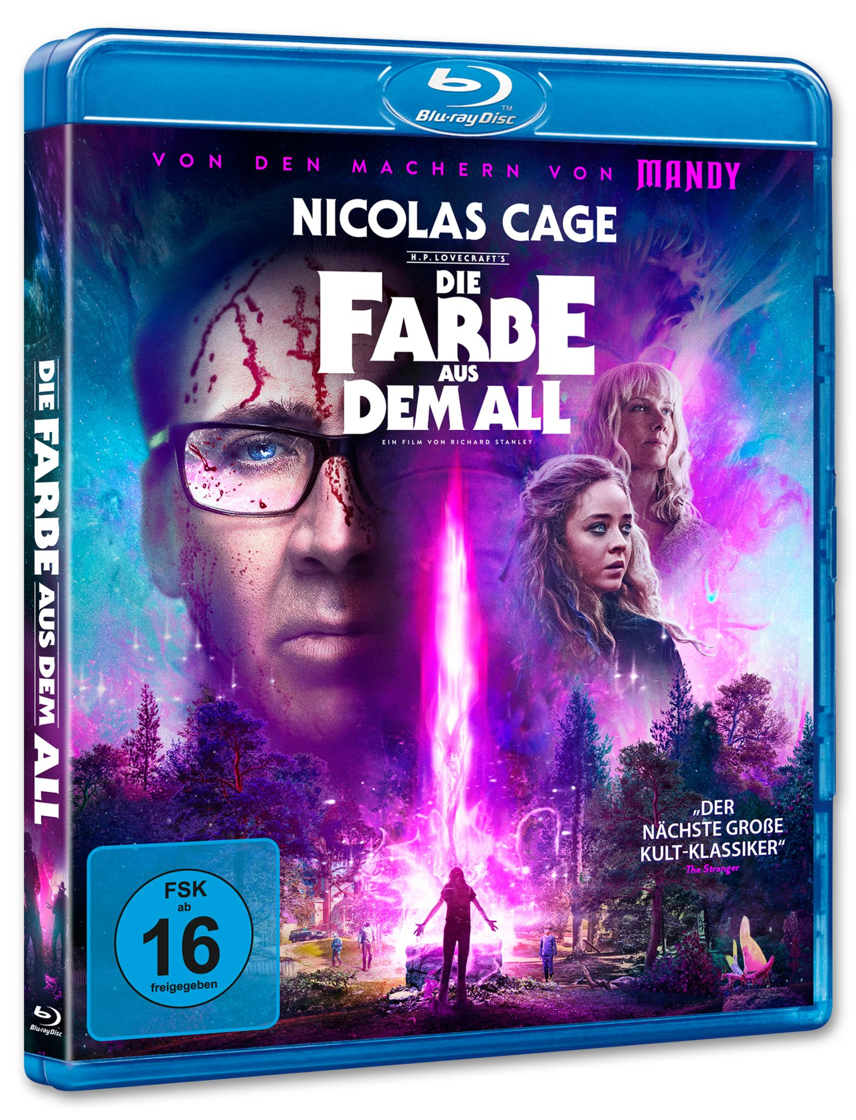 Copertina Blu-ray: Nicolas Cage con macchie di sangue, due donne, energia viola.