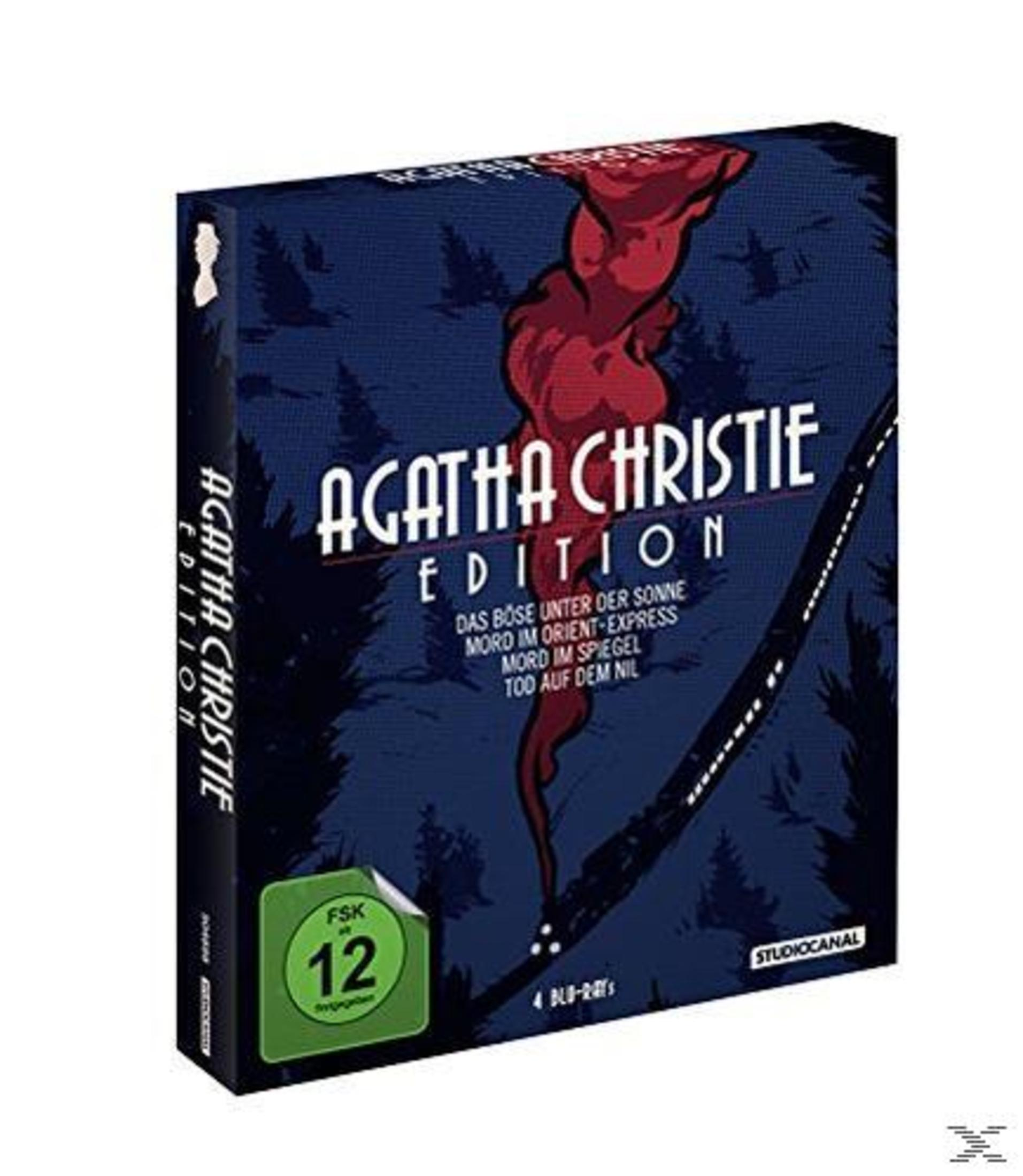 Box Blu-ray Agatha Christie Edition con motivo scuro, FSK 12.