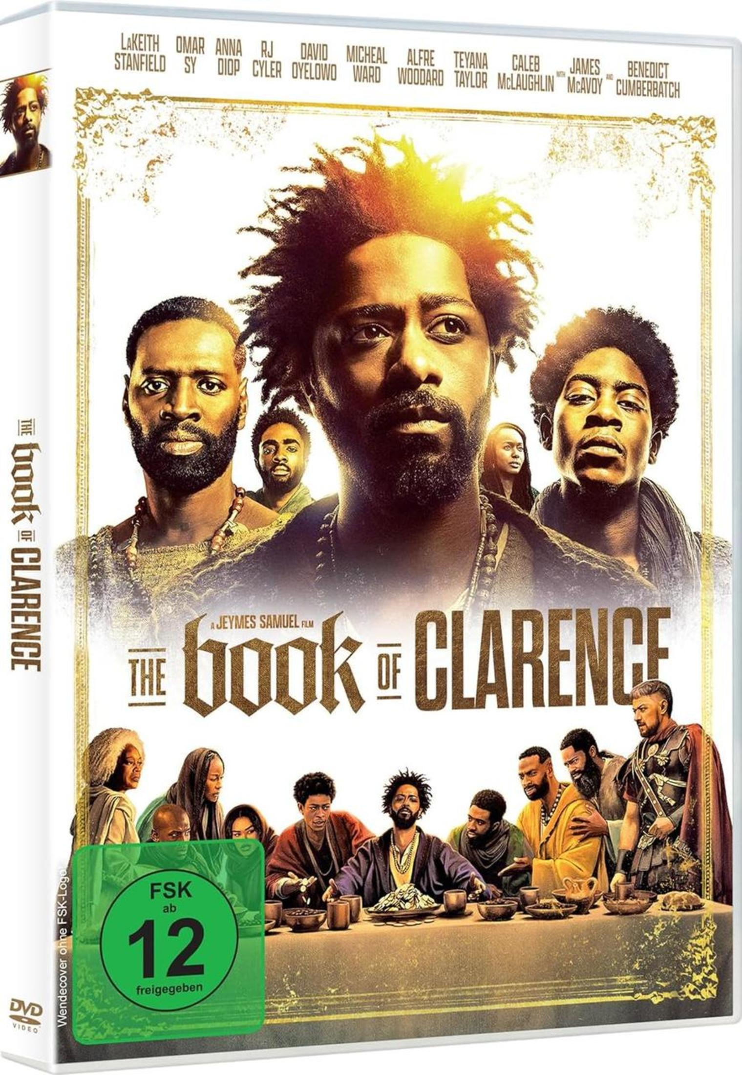 Poster del film con diversi uomini e donne, i personaggi principali di 'The Book of Clarence'.