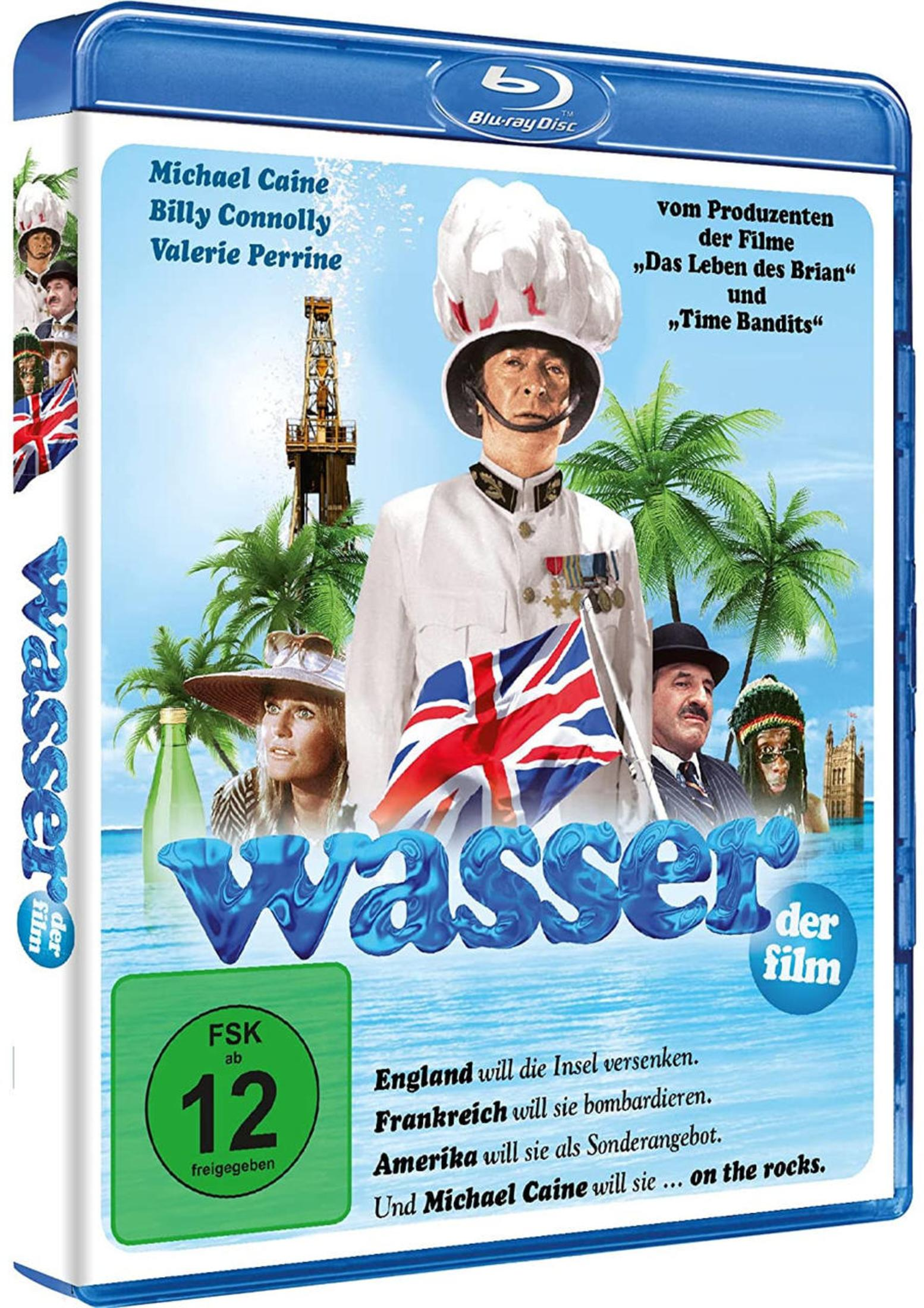 Copertina Blu-ray di 'Wasser der Film' con cast e scena tropicale.