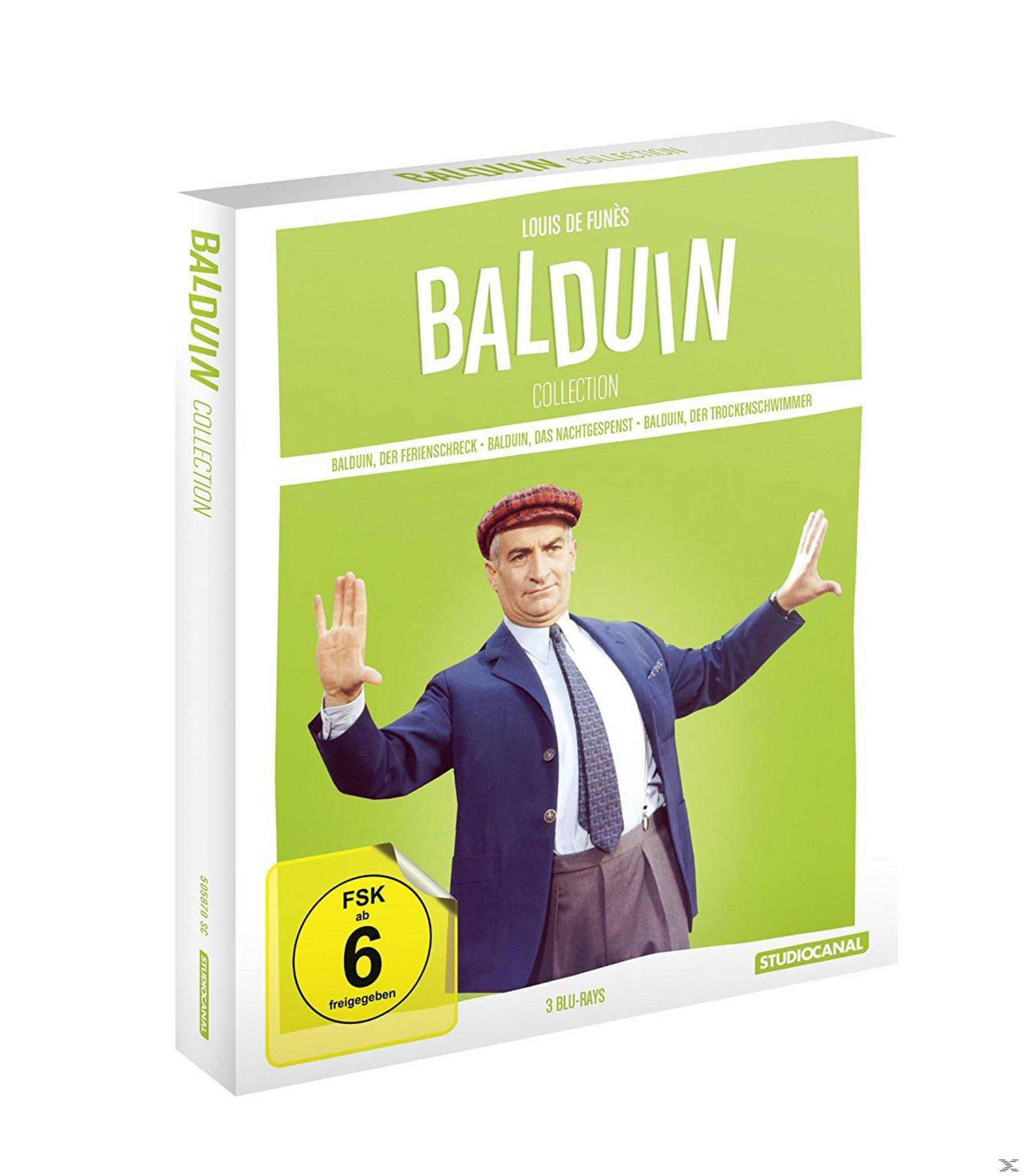 Louis de Funès con le mani alzate su una copertina Blu-ray, FSK 6.