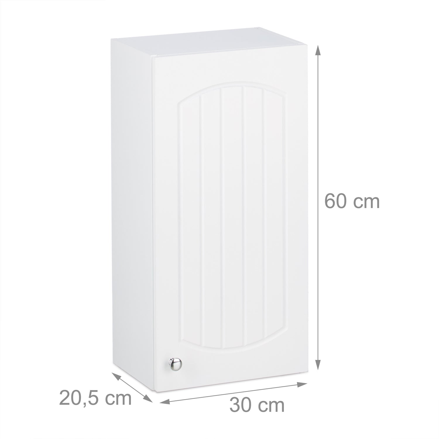 Unidad blanca de pared con puerta y tirador, 60x30x20,5 cm.