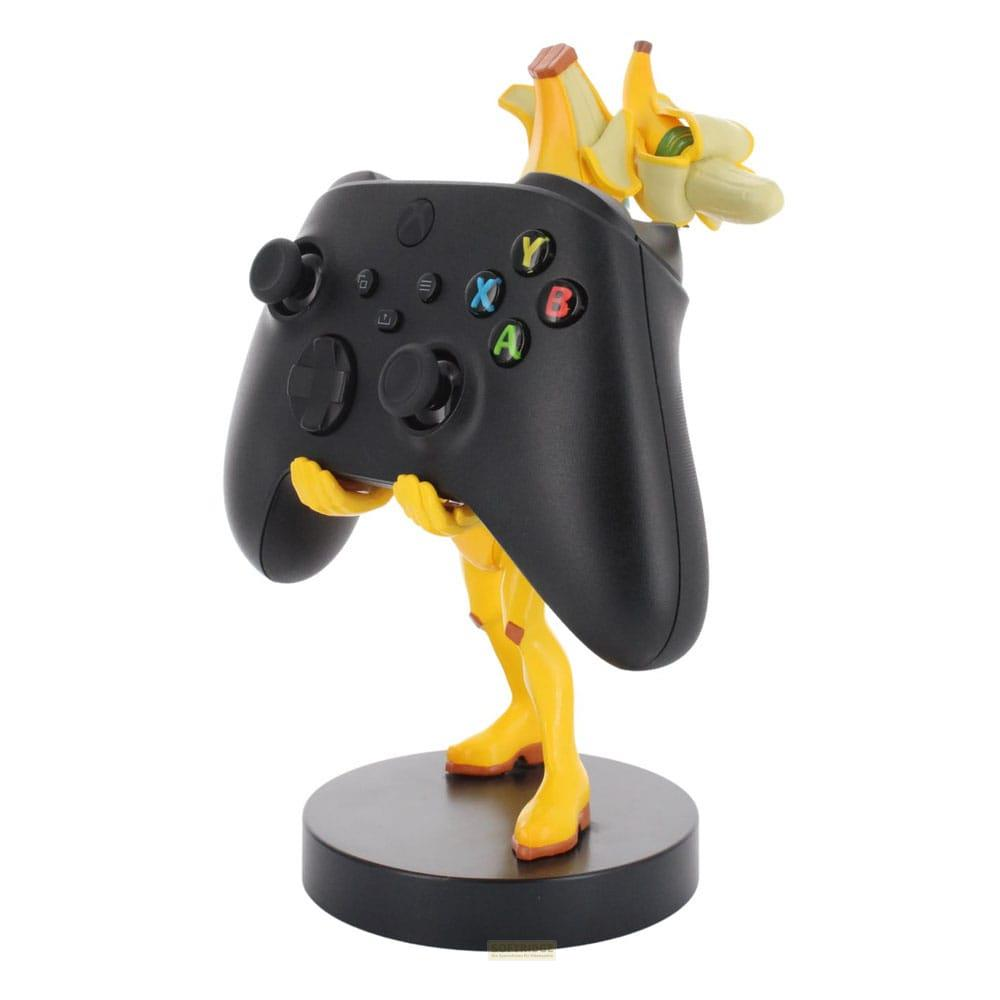 Un controller nero si erge su una figura gialla con banane per testa.