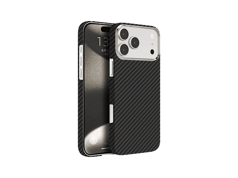 PIILI Knit Kevlar iPhone 17 Pro Max Telefon Kılıfı Siyah
