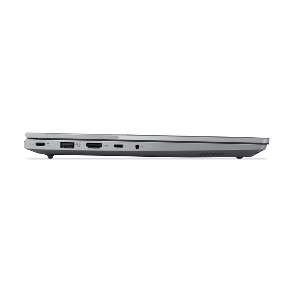 USB-C, USB-A, HDMI ve ses bağlantı noktalarını gösteren gri laptop profili.