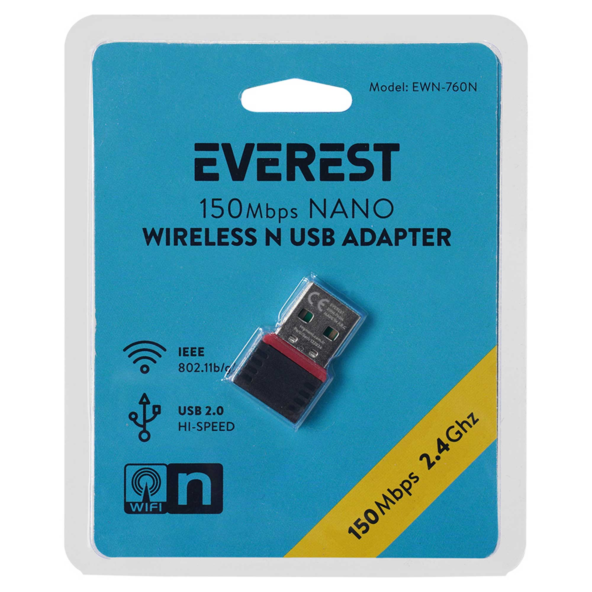 Everest Kablosuz N USB Adaptör paketi, EWN-760N modeli.