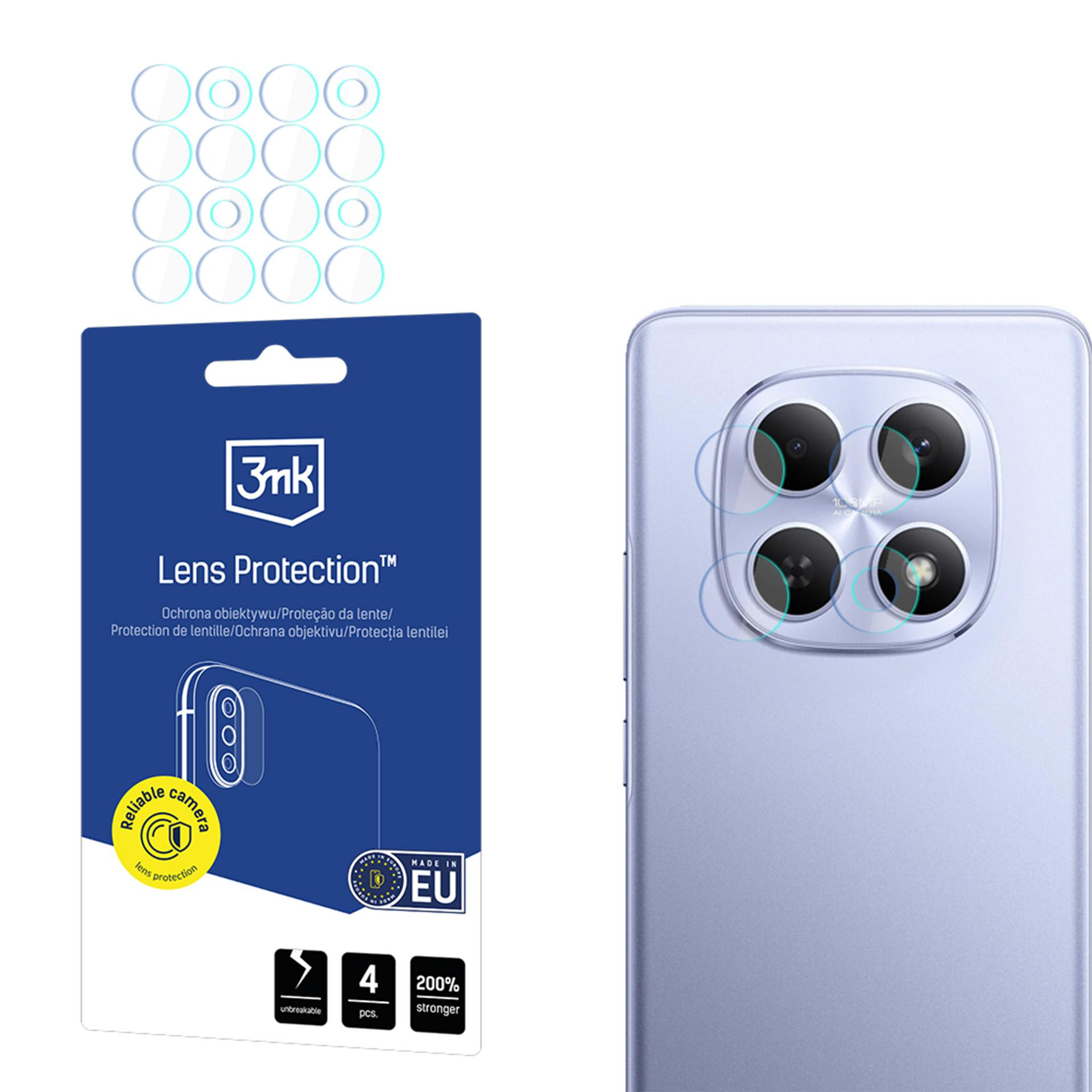 Confezione con protezioni per lenti e retro smartphone con quattro fotocamere.