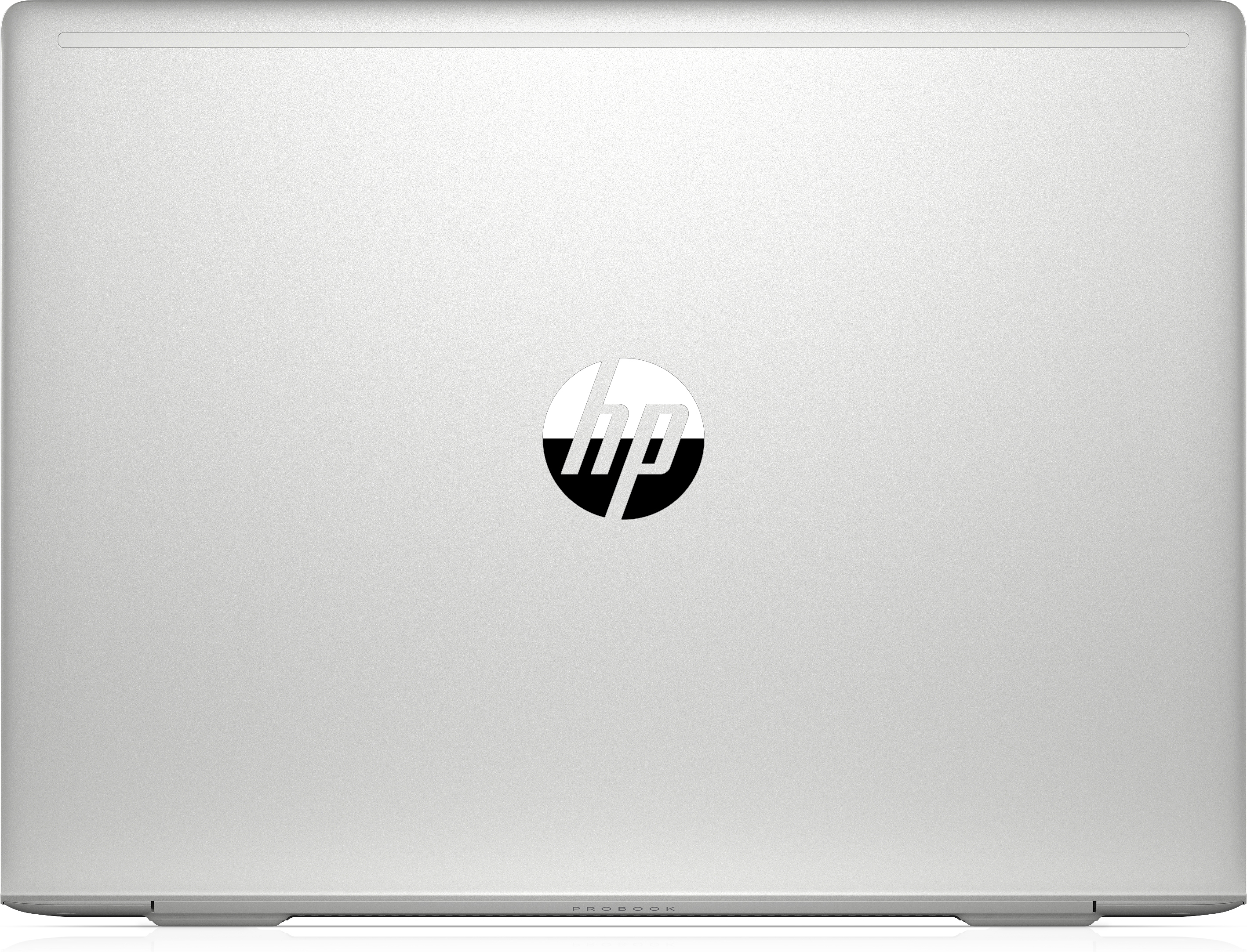 Silberner Laptop mit HP-Logo und „PROBOOK“-Schriftzug unten.