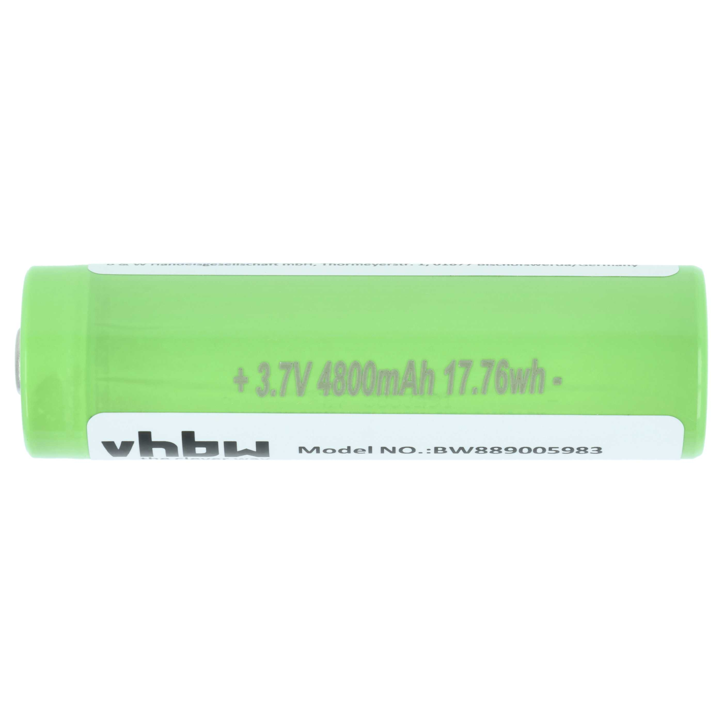 Grüne Batterie mit Beschriftung +3.7V 4800mAh 17.76wh vhbw.