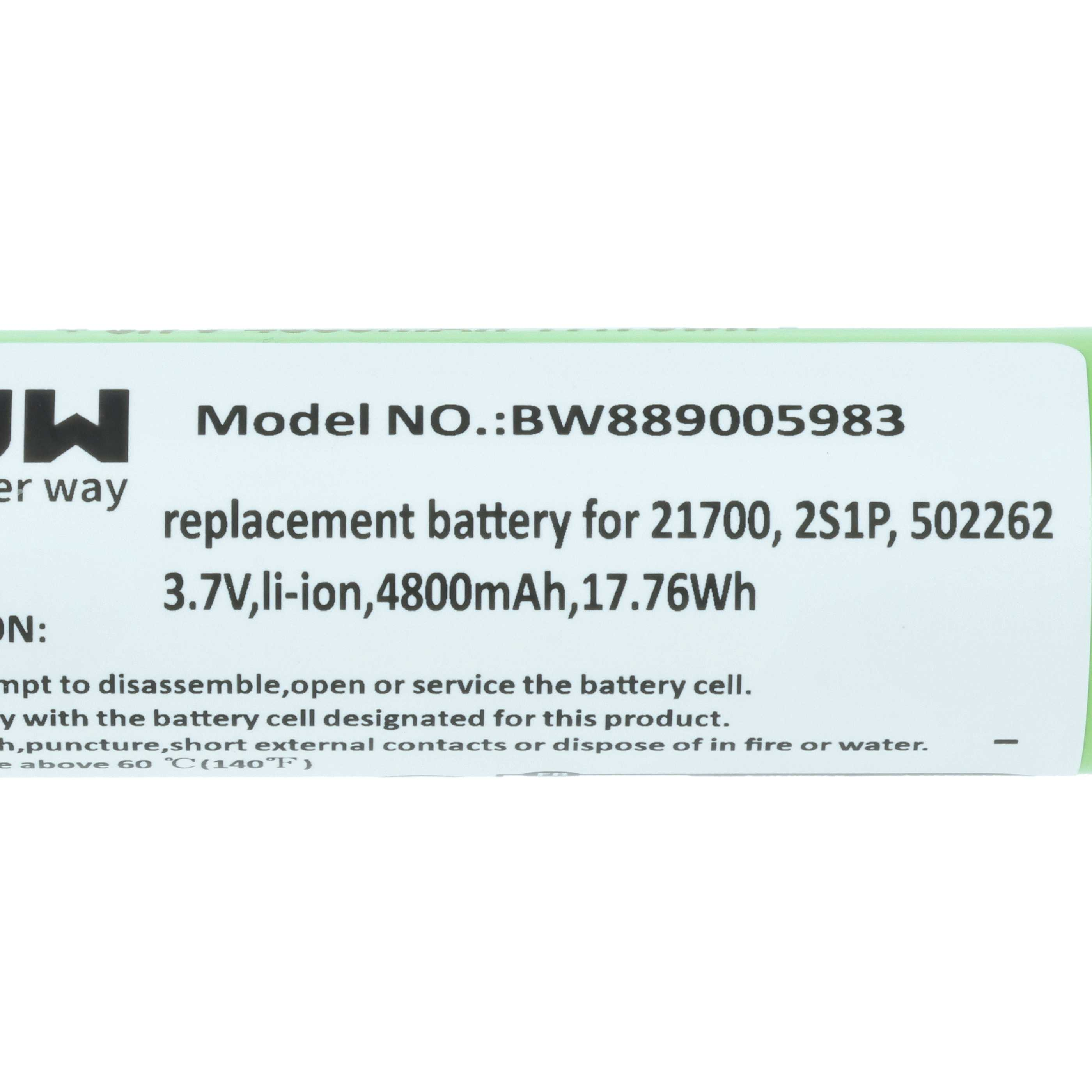 Ersatzakku Modell BW889005983, 3,7V Li-Ion, 4800mAh.