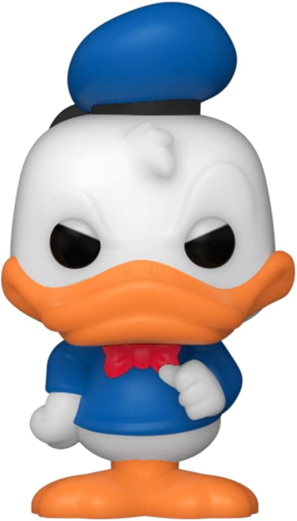 Figura Funko Pop de Donald con sombrero azul, pajarita roja y camisa azul.