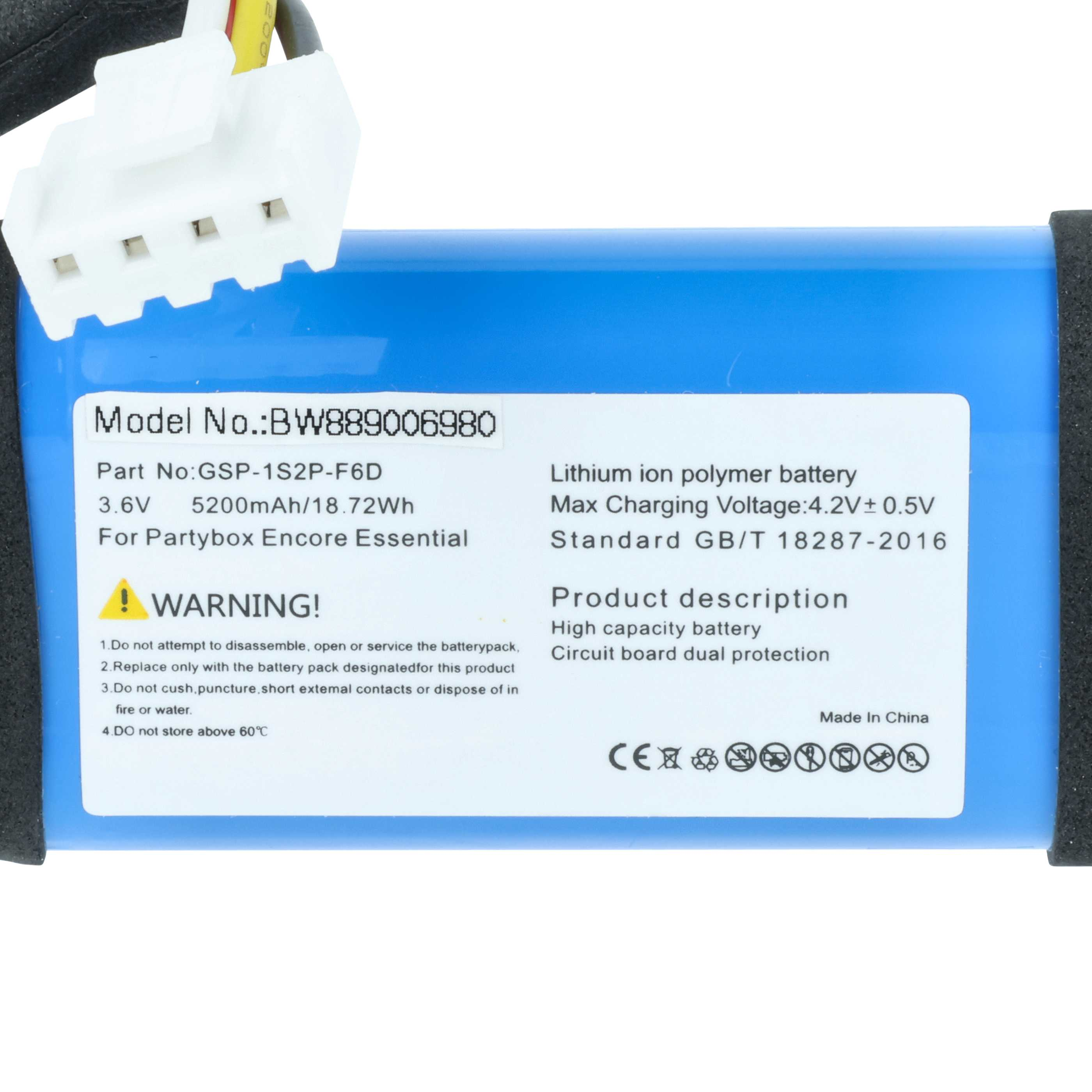 Lithium-Ionen-Akku, Modell BW889006980, 3,6V 5200mAh.