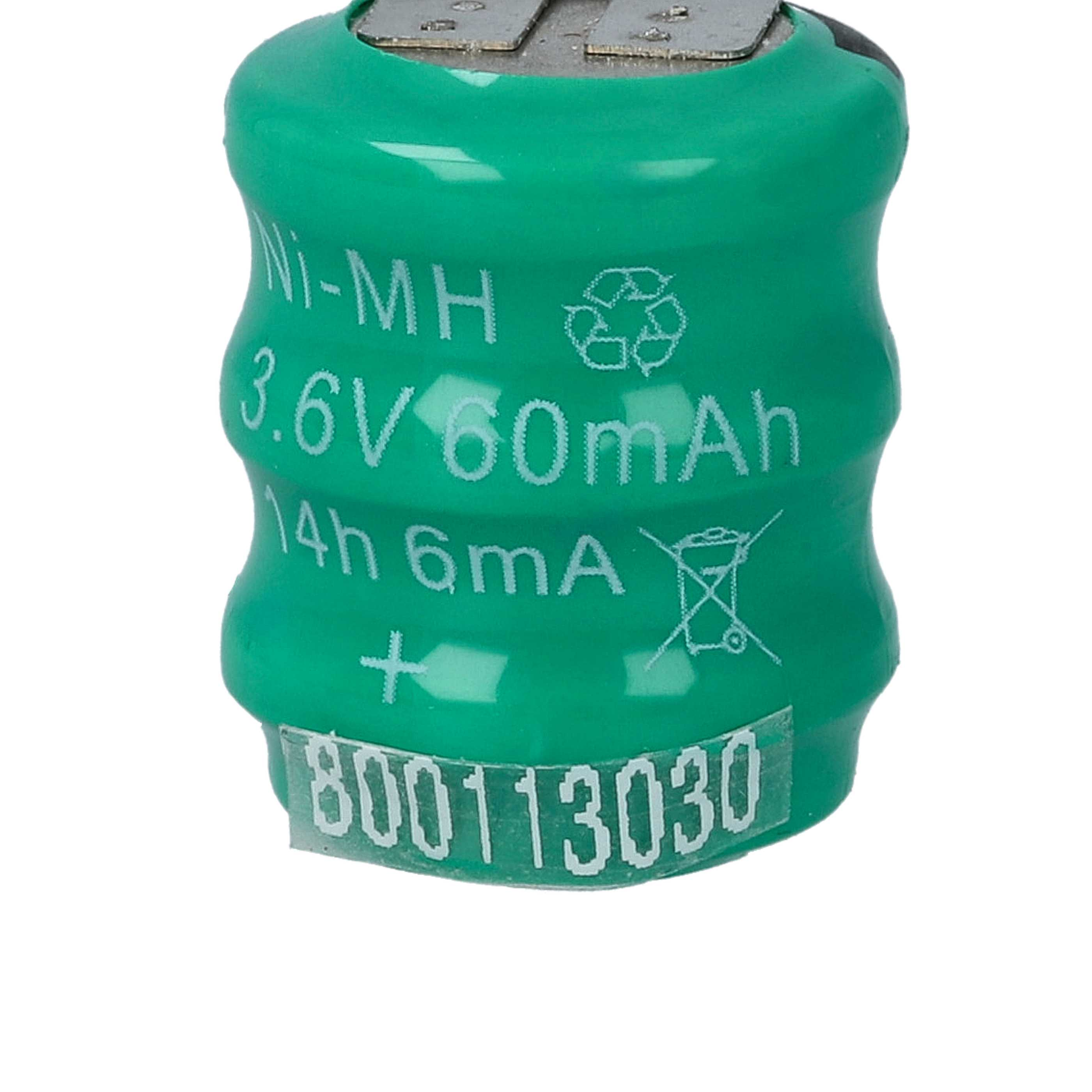 Grüne Ni-MH Batterie 3.6V 60mAh mit Ladeanzeige und Nummer 800113030.