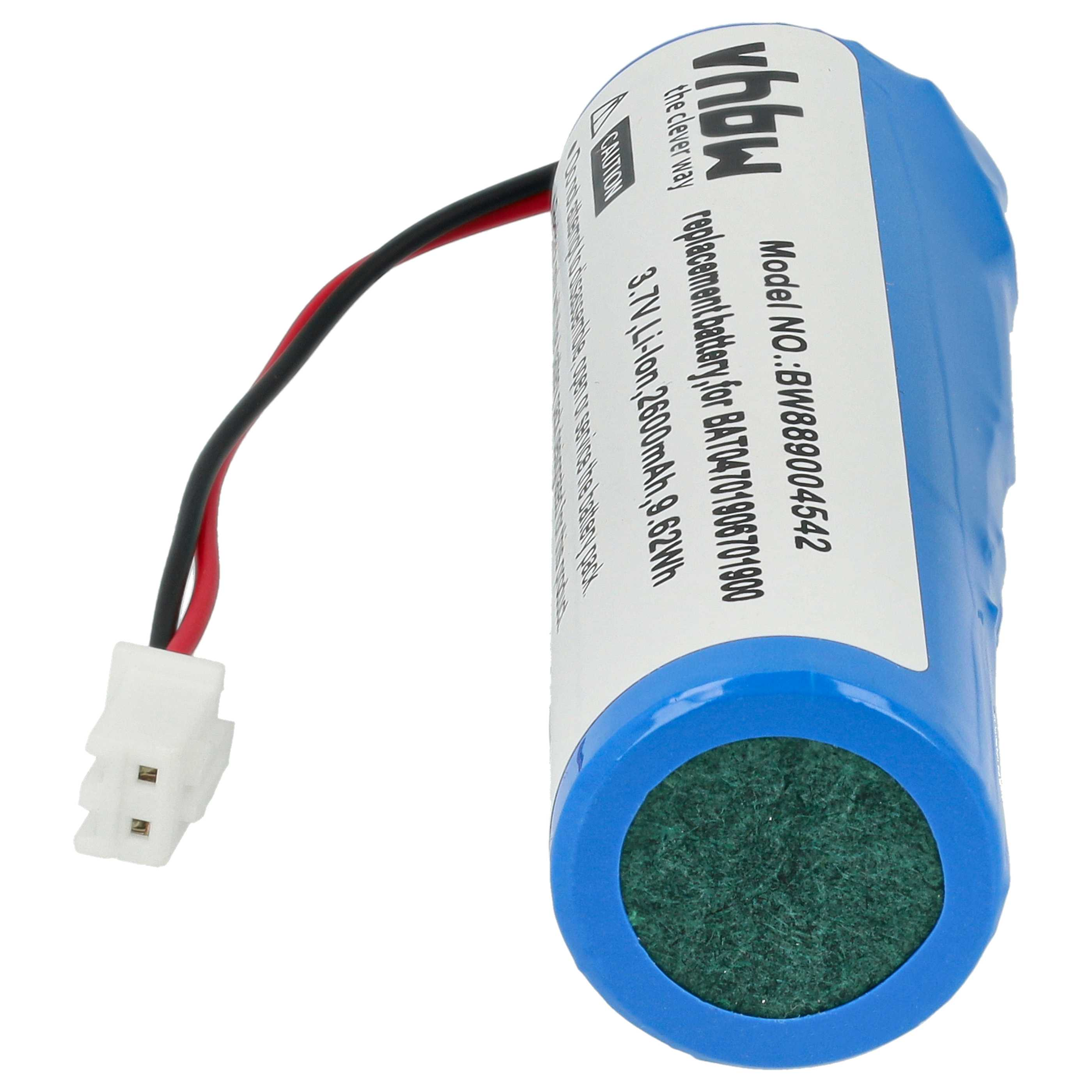 Blauer Lithium-Ionen-Akku mit Kabel und Stecker. Modell BW889004542.