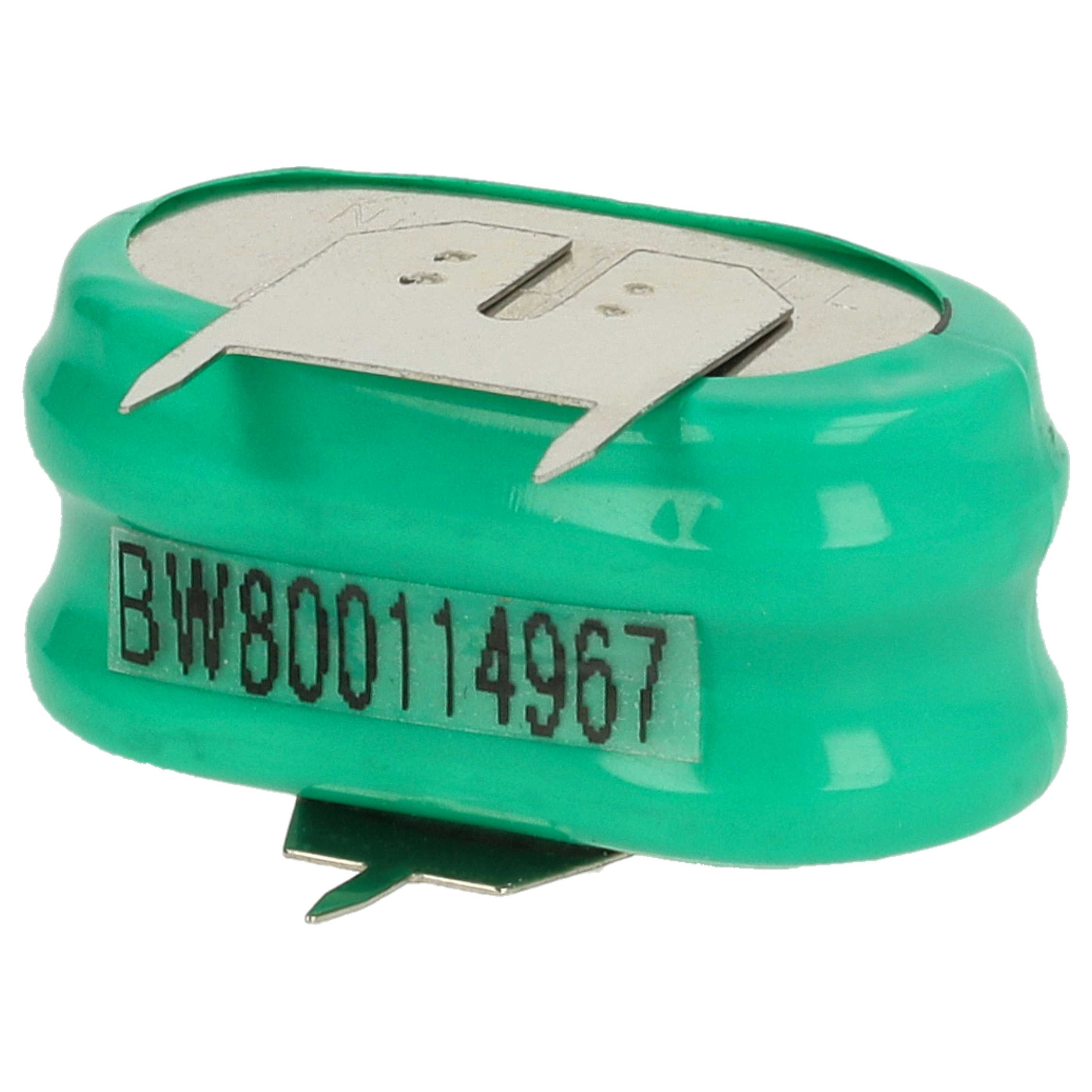 Grüne Batterie mit Metallkontakten und der Aufschrift BW800114967.