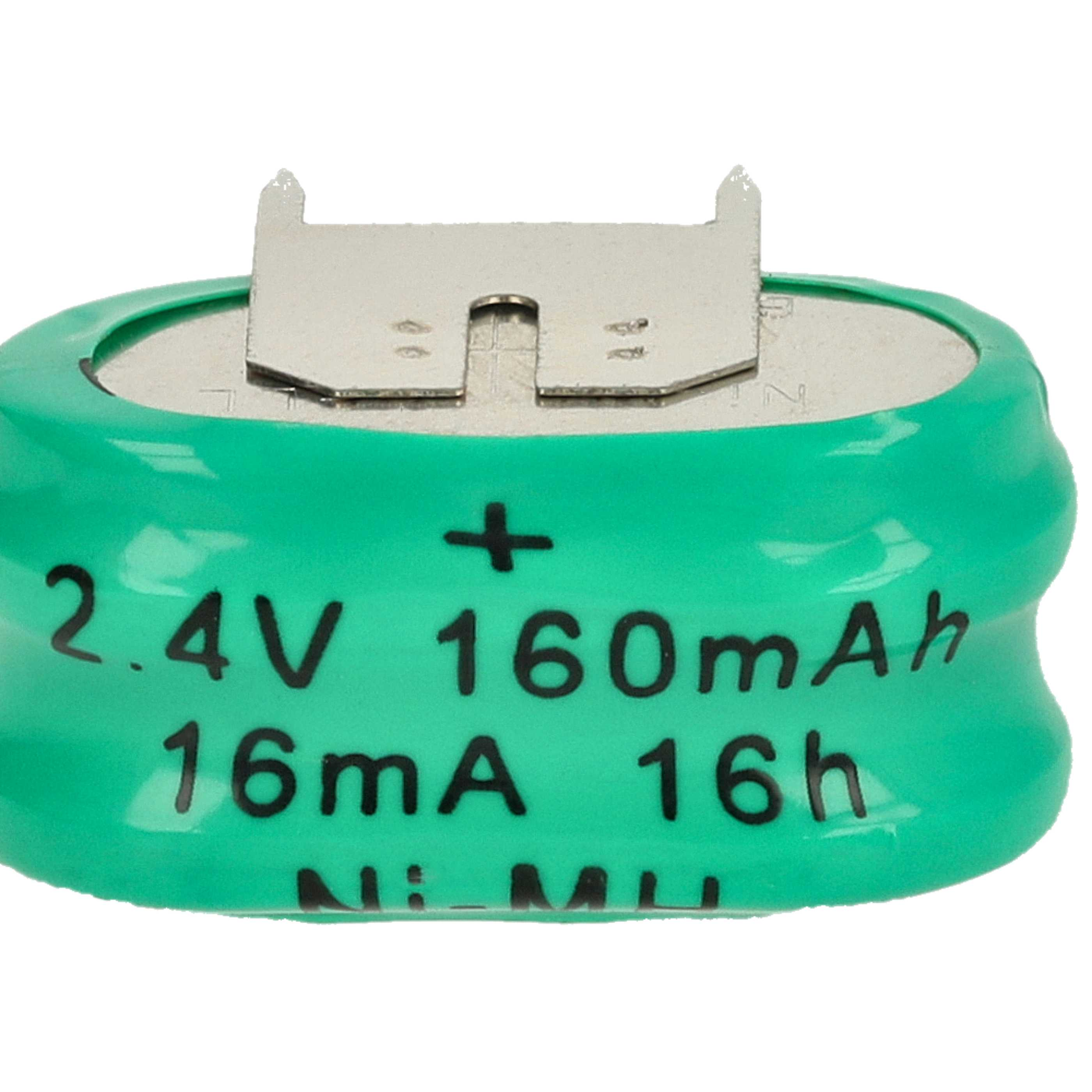 Grüne 2,4V 160mAh Ni-MH Batterie mit Metallkontakten.