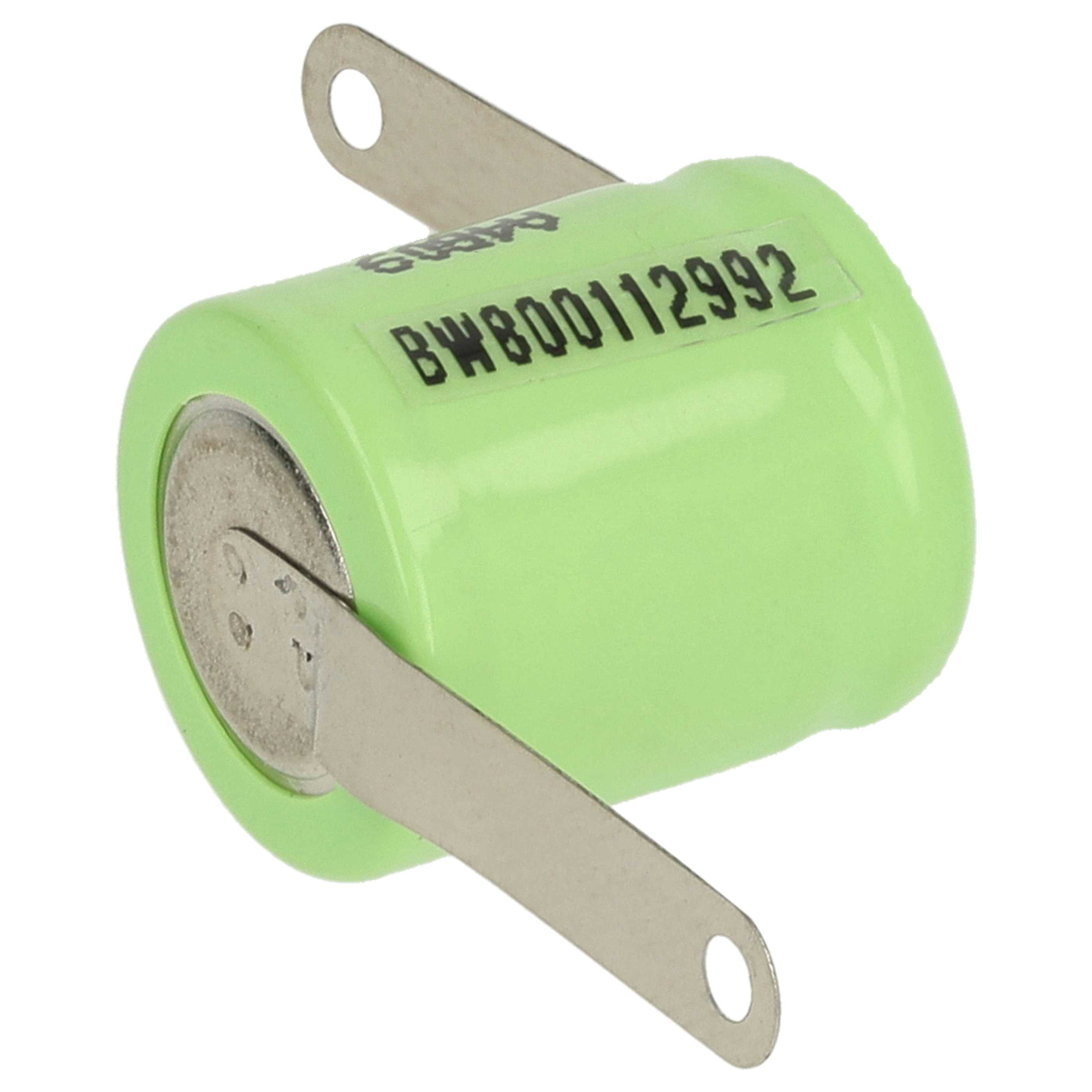 Grüne Batterie mit zwei Metalllaschen und der Nummer BW800112992.