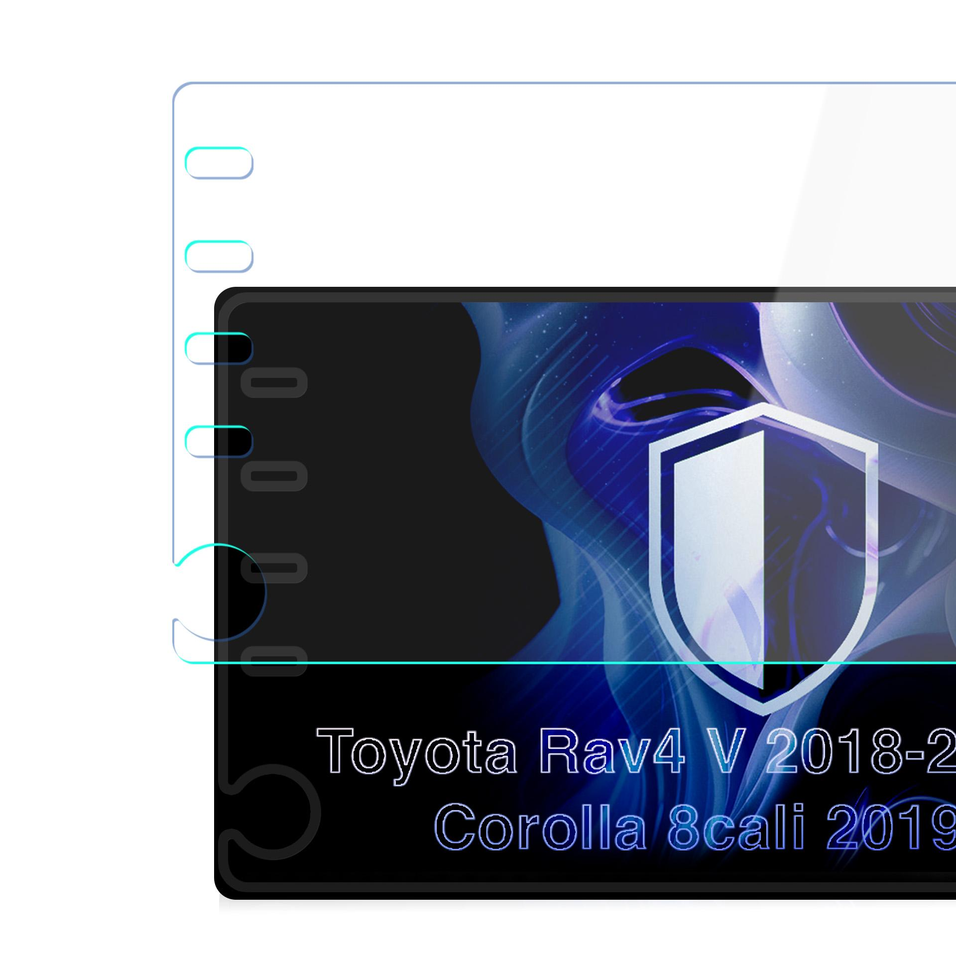 Folia ochronna z tarczą i napisem "Toyota Rav4 V 2018-2 Corolla 8cali 2019".