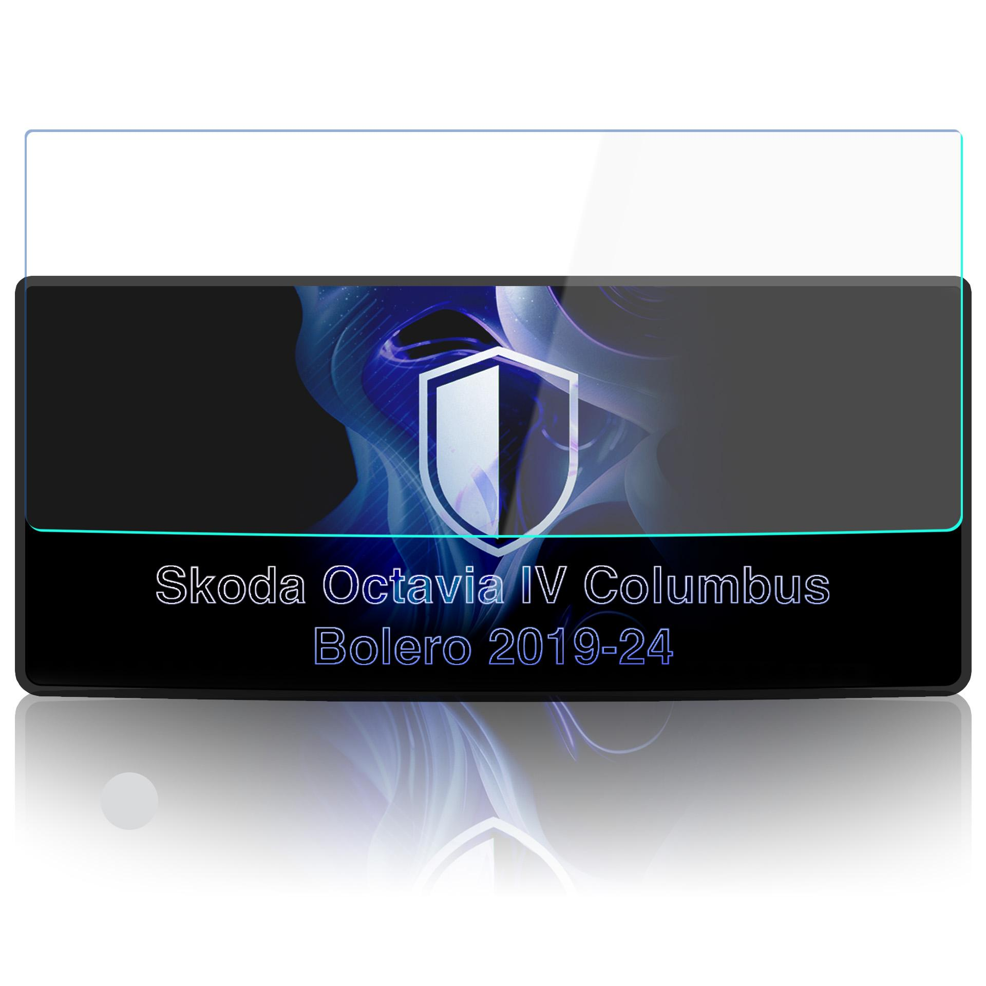 Folia ochronna na ekran Skoda Octavia IV Columbus Bolero 2019-24 z logo.