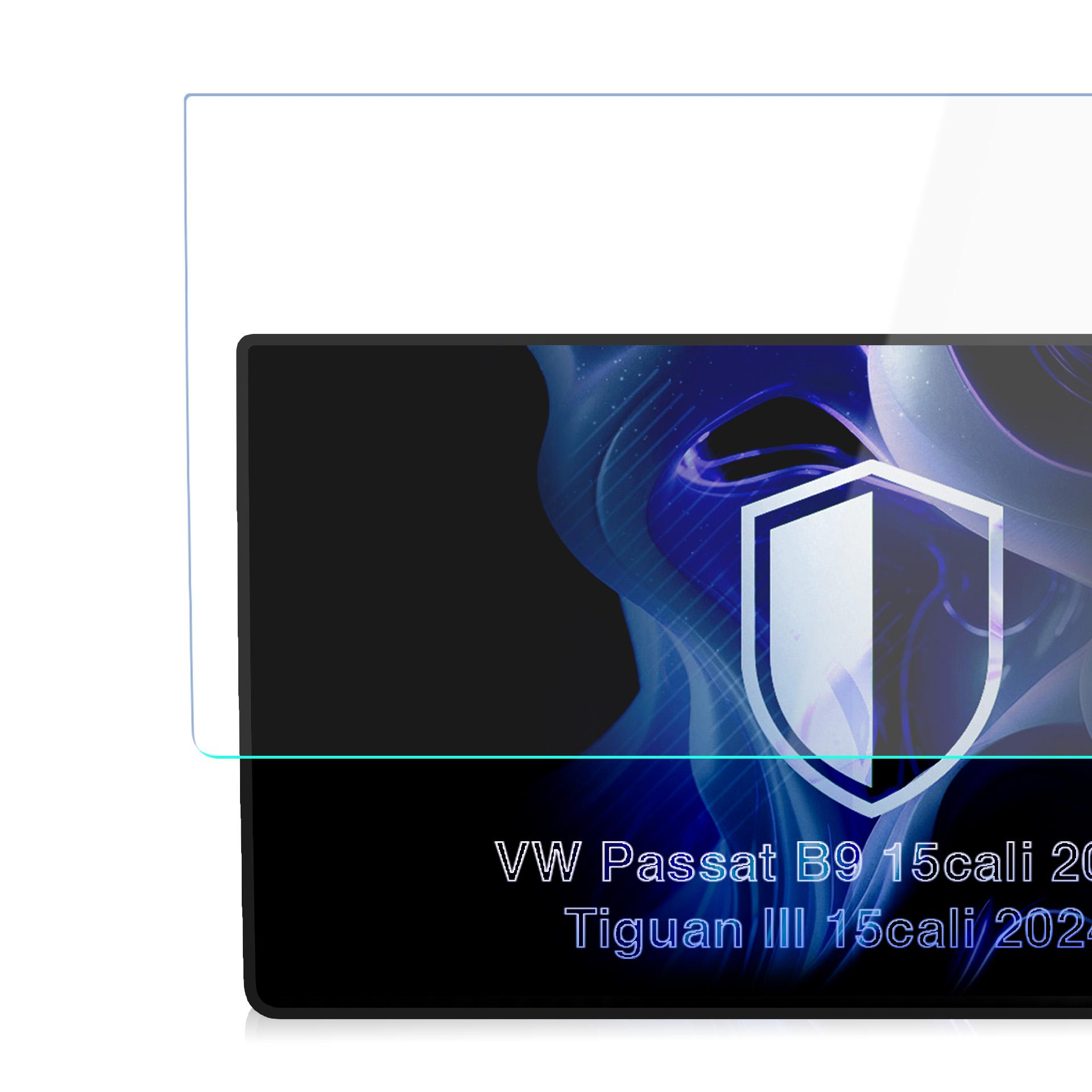 Folia ochronna z napisem VW Passat B9 i Tiguan III i logo tarczy.