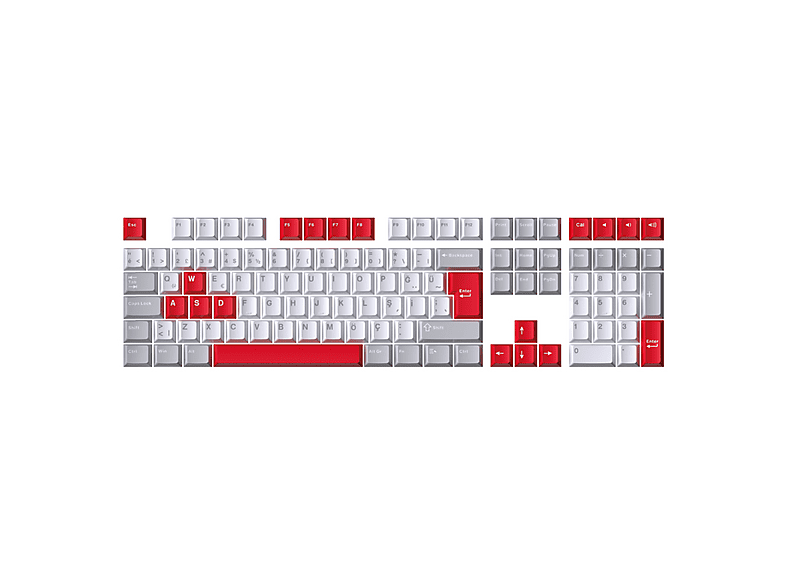 GAMERAIDER Cherry Double Shot PBT Full Set Kırmızı Türkçe Keycap Set Renkli