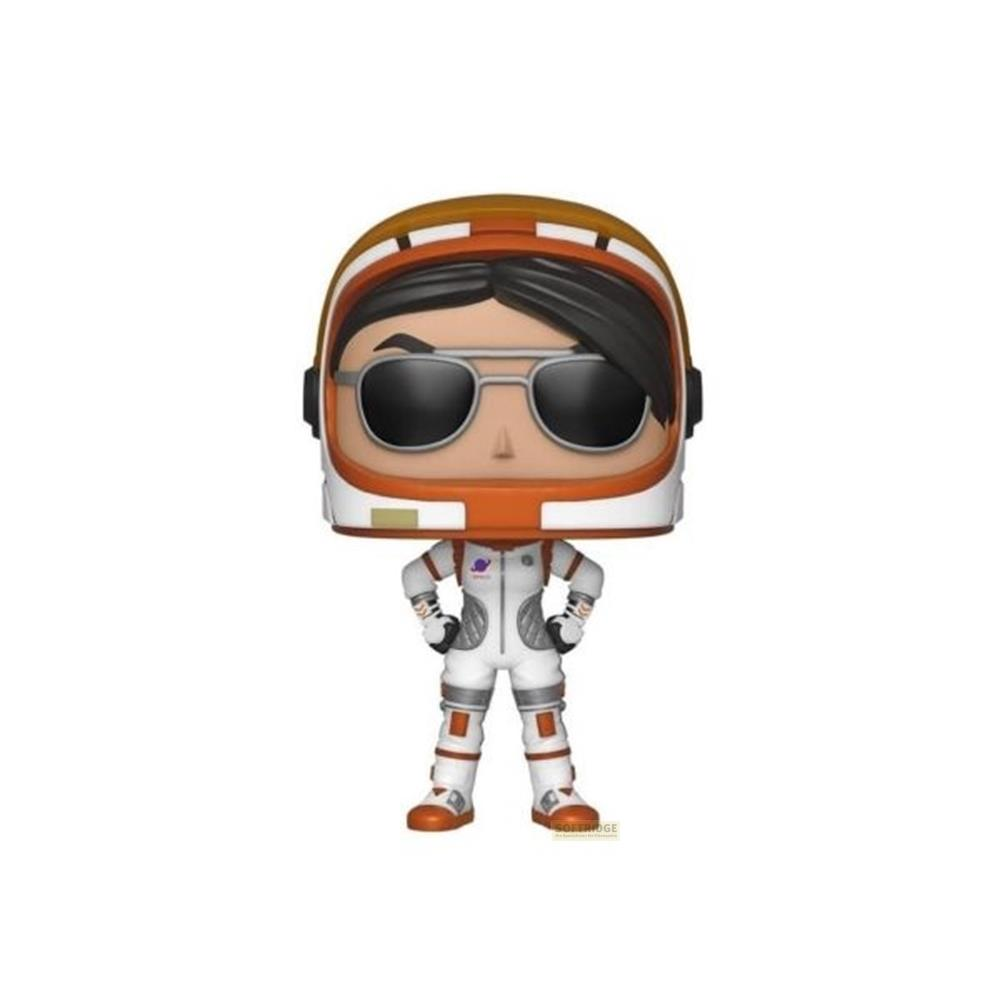 Figurka Funko Pop astronauty w białym kombinezonie z pomarańczowymi akcentami.