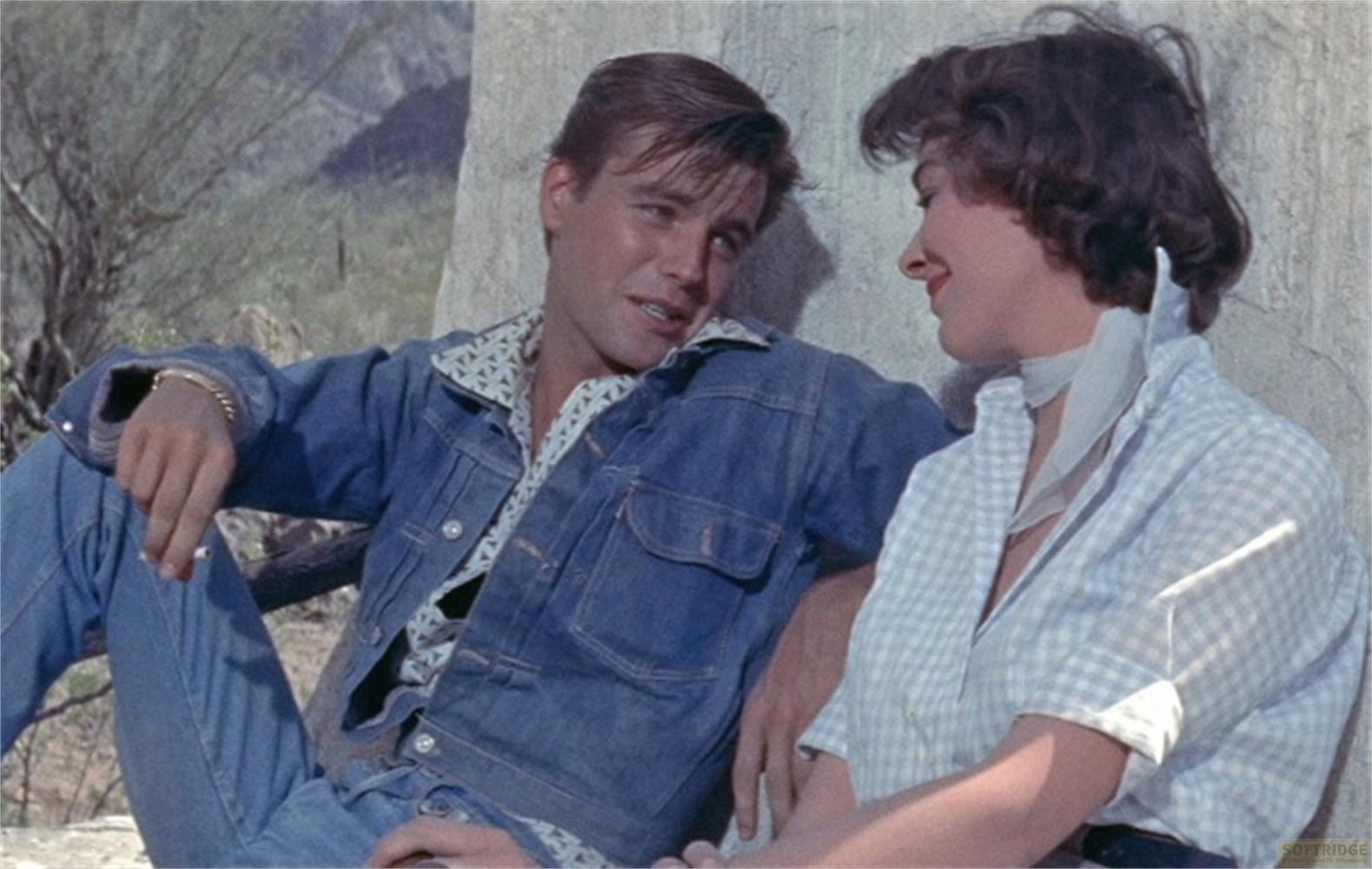 Ein Mann in Jeans und Denimjacke spricht mit einer Frau in kariertem Hemd.