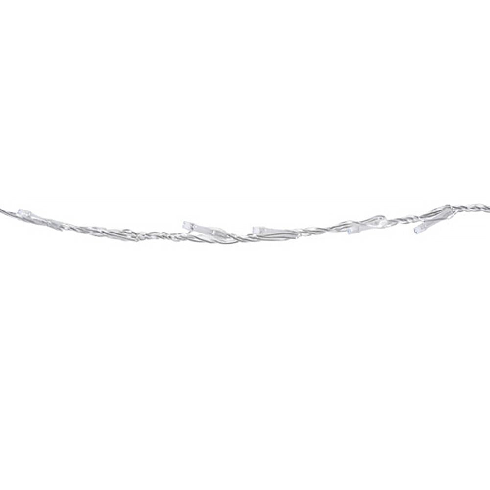Una cadena de pequeñas luces dispuestas sobre un fondo blanco.