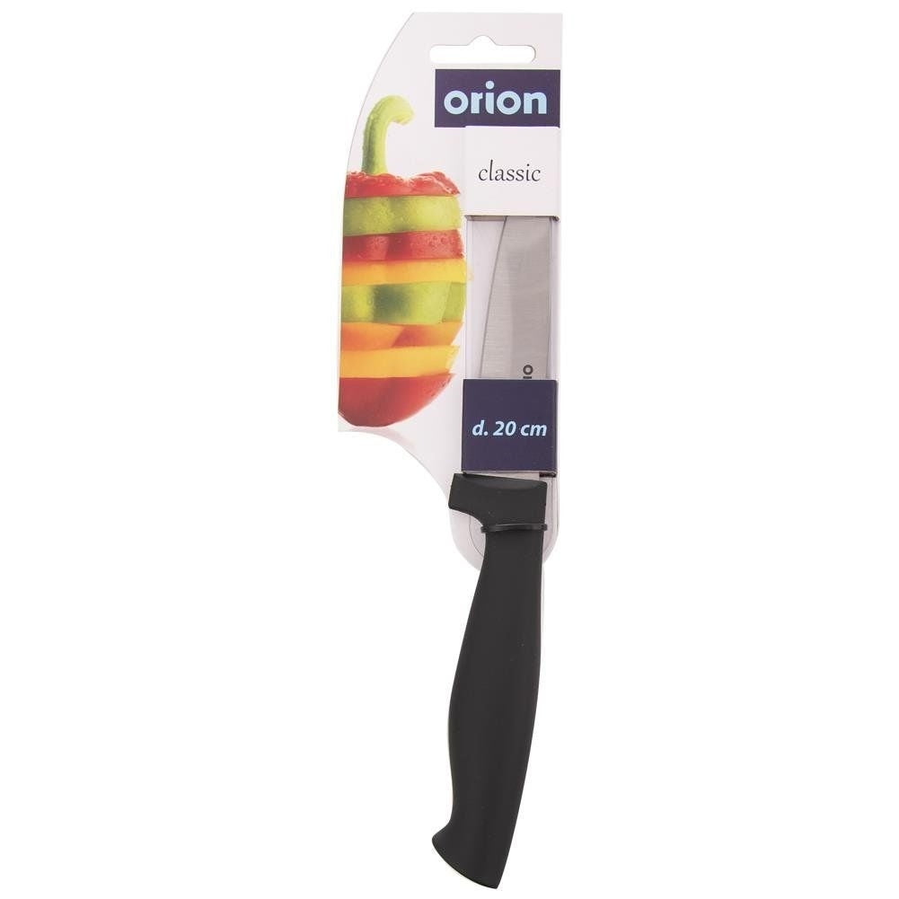 Cuchillo Orion Classic con mango negro, 20 cm, embalaje con motivo de pimiento.