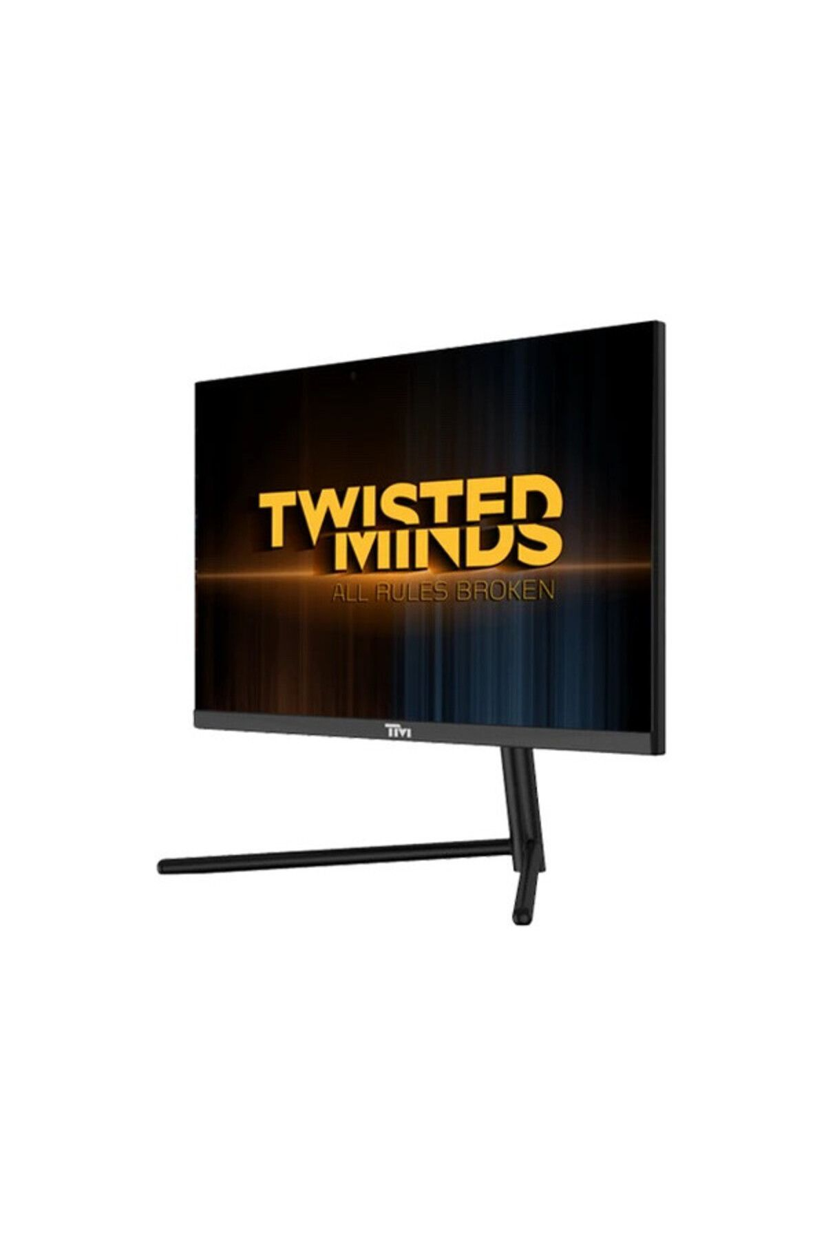 TWISTED MINDS ve ALL RULES BROKEN yazılı siyah monitör.