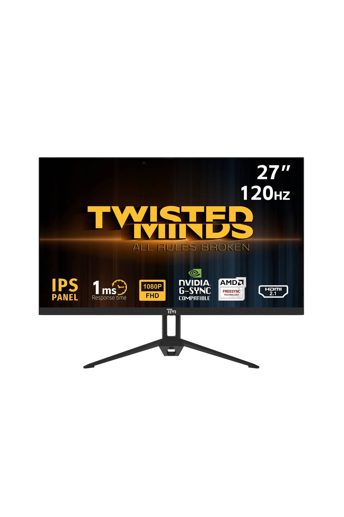 TWISTED MINDS TM27FHD120IPS HDMI DP IPS Çerçevesiz 27 inç 2K 1 ms 120 Hz Gaming Monitör Siyah
