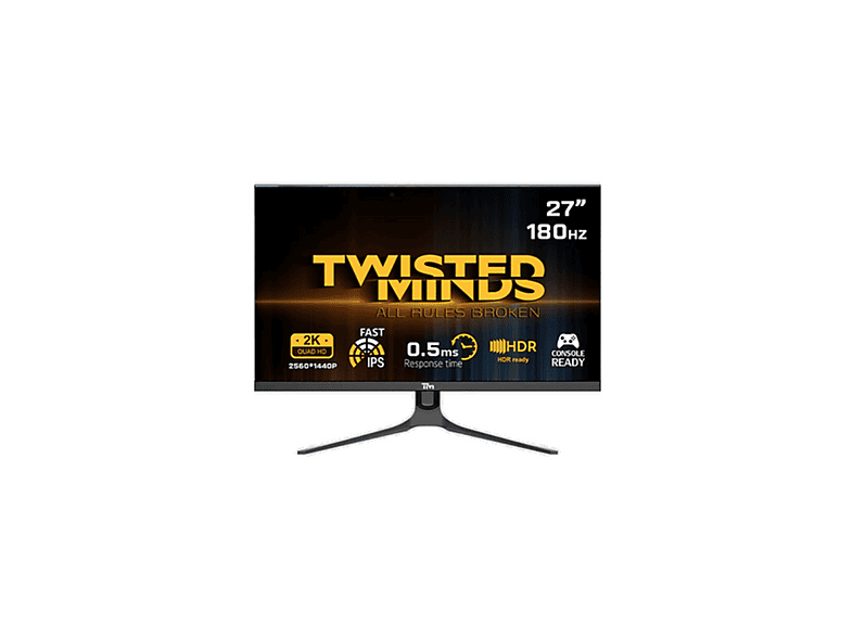 TWISTED MINDS TM27QHD180IPS HDMI DP HDR READY FAST IPS RGB 27 inç 2K 0,5 ms 180 Hz Gaming Monitör Siyah