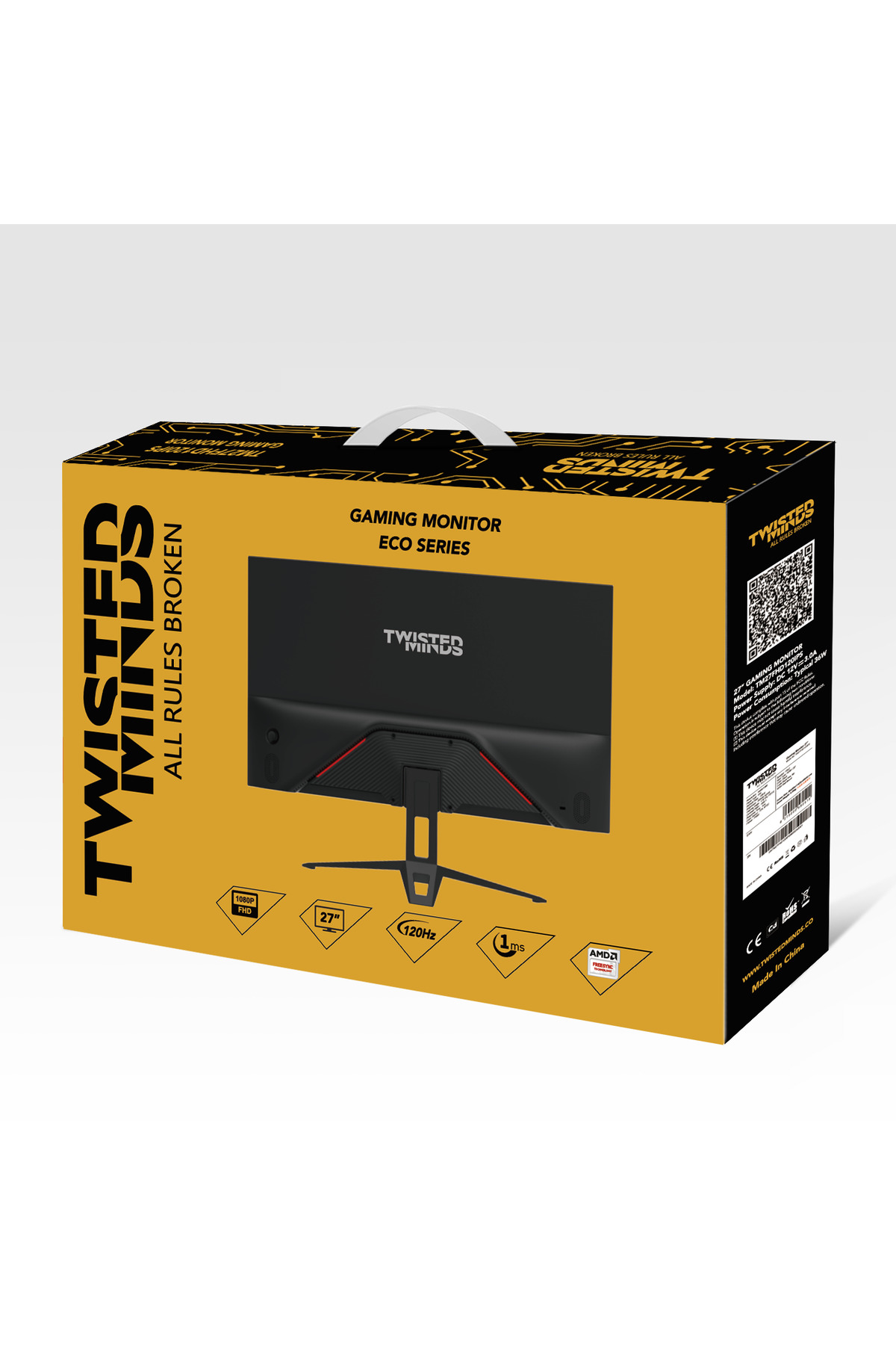 Monitörlü oyun monitörü kutusu, 1080p, 27", 120Hz, 1ms.
