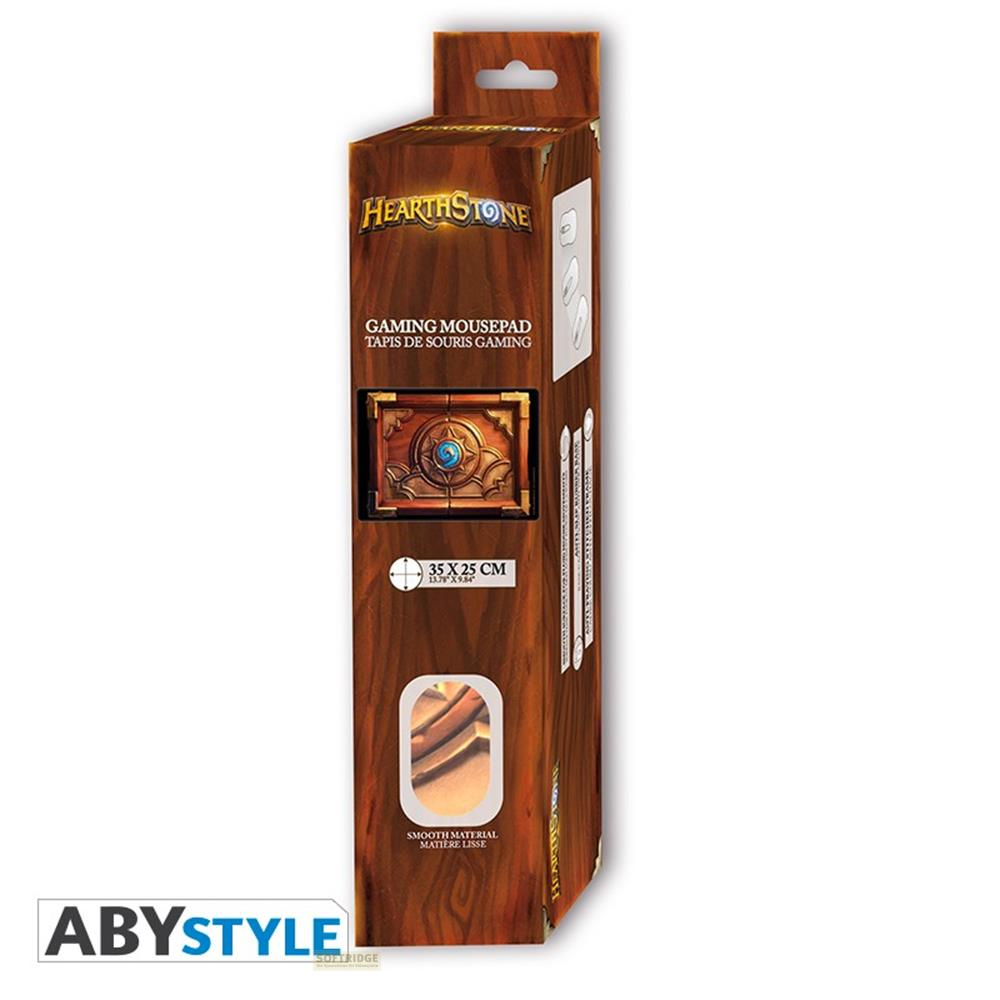 Emballage tapis de souris gaming Hearthstone avec art du jeu et taille.