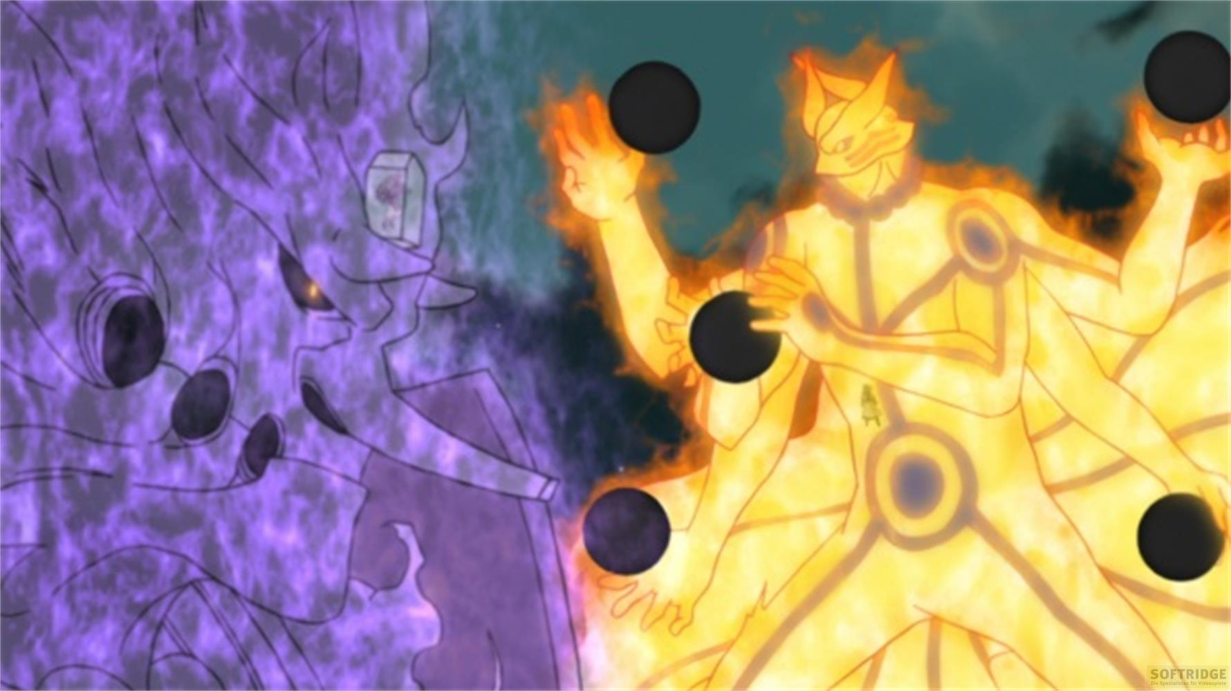 Un être violet avec un œil combat un être jaune avec de nombreux bras.