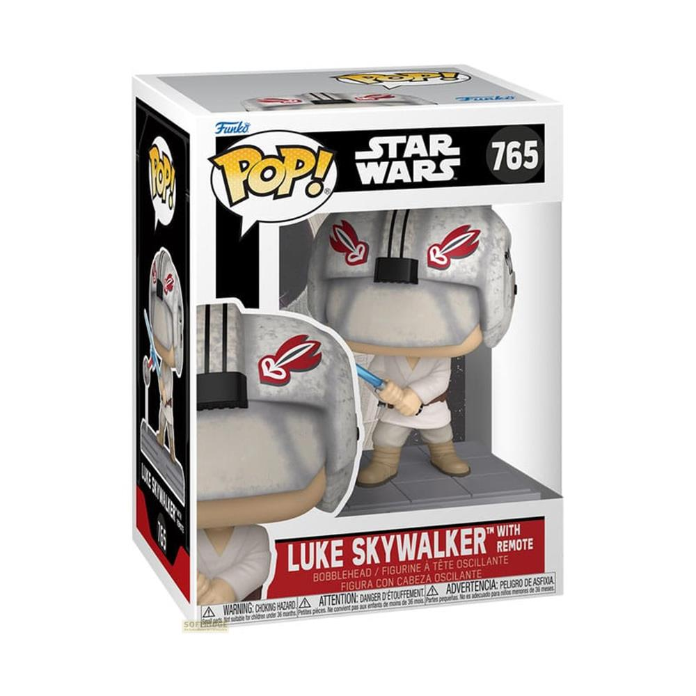 Funko Pop! Star Wars Figur von Luke Skywalker mit Lichtschwert in Box.