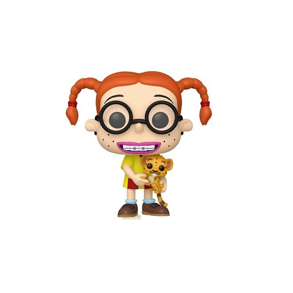 Una figura con pelo rojo, gafas y un bebé leopardo.