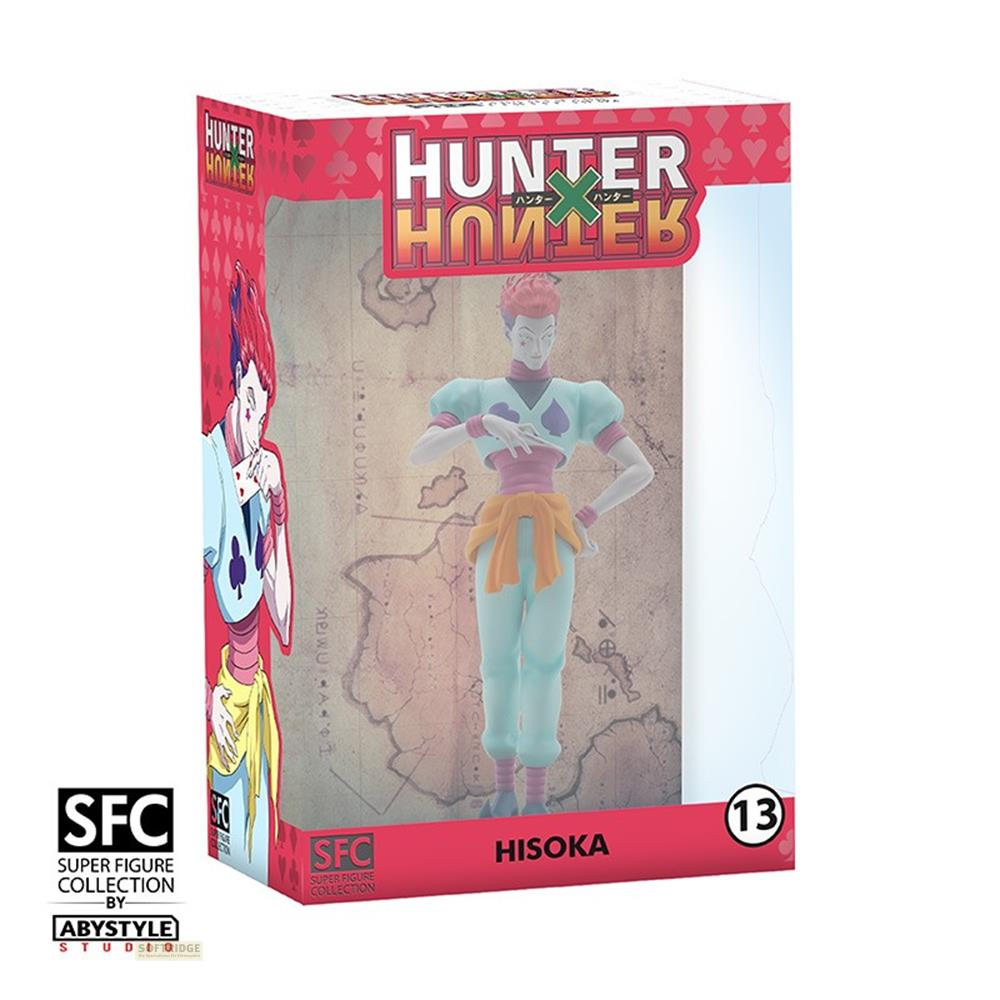 Figurka "Hisoka" z Hunter x Hunter w pudełku z motywem kart i mapą.