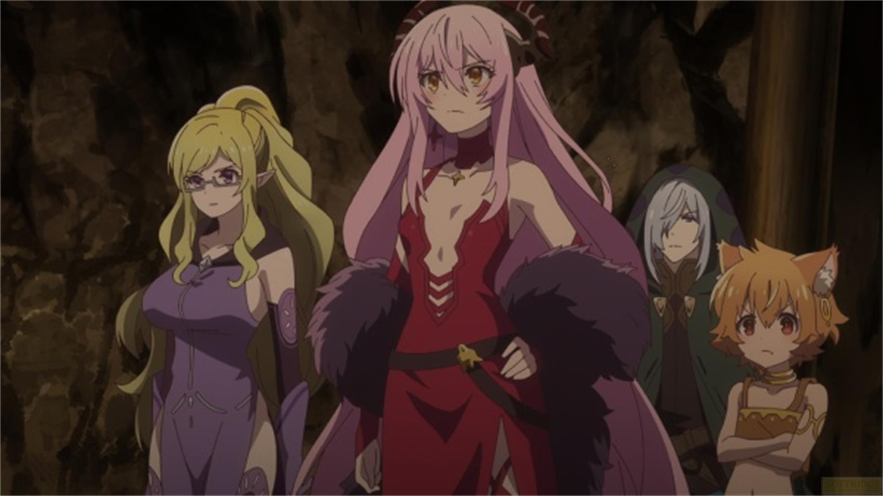 Quattro personaggi anime: una bionda con occhiali, una con capelli rosa e corna, una con capelli grigi e una con orecchie da gatto.