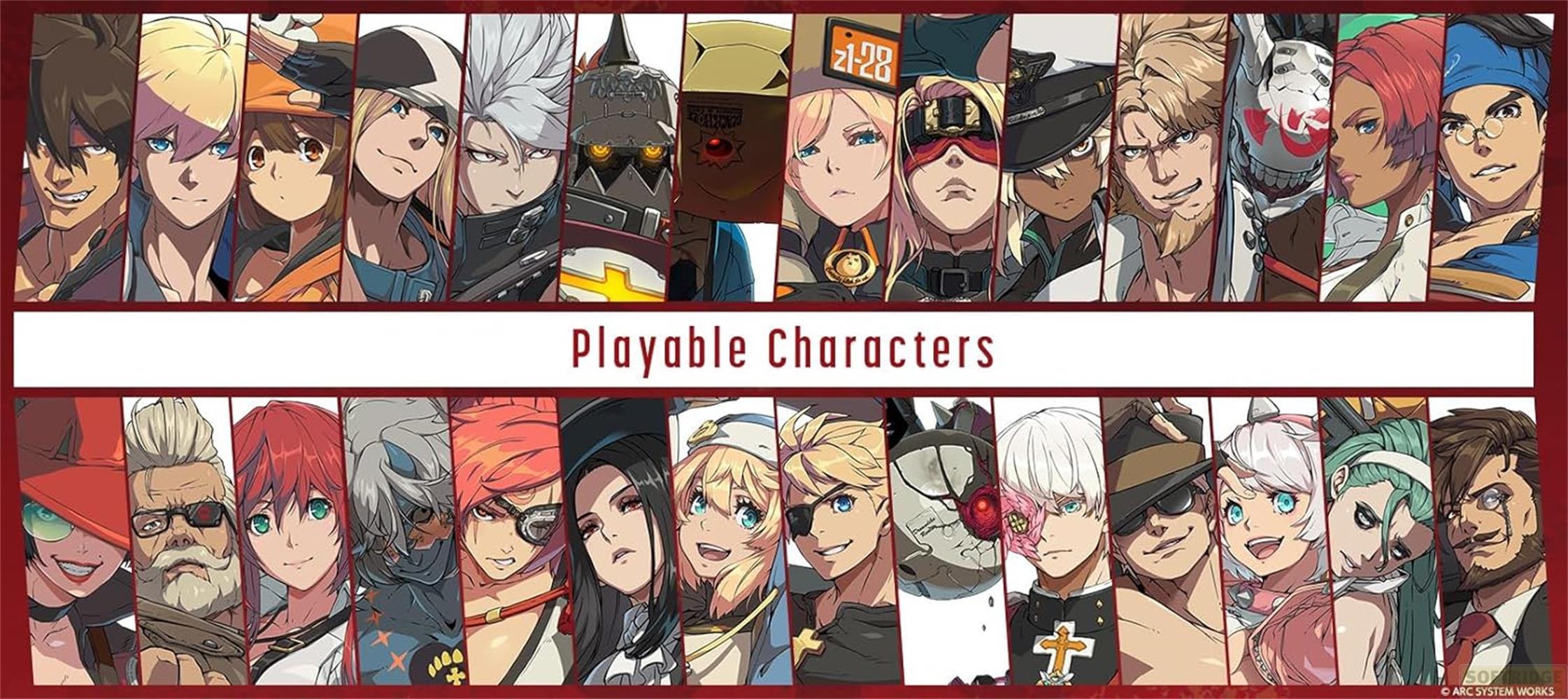 Personaggi giocabili: un collage di vari personaggi anime in fila.